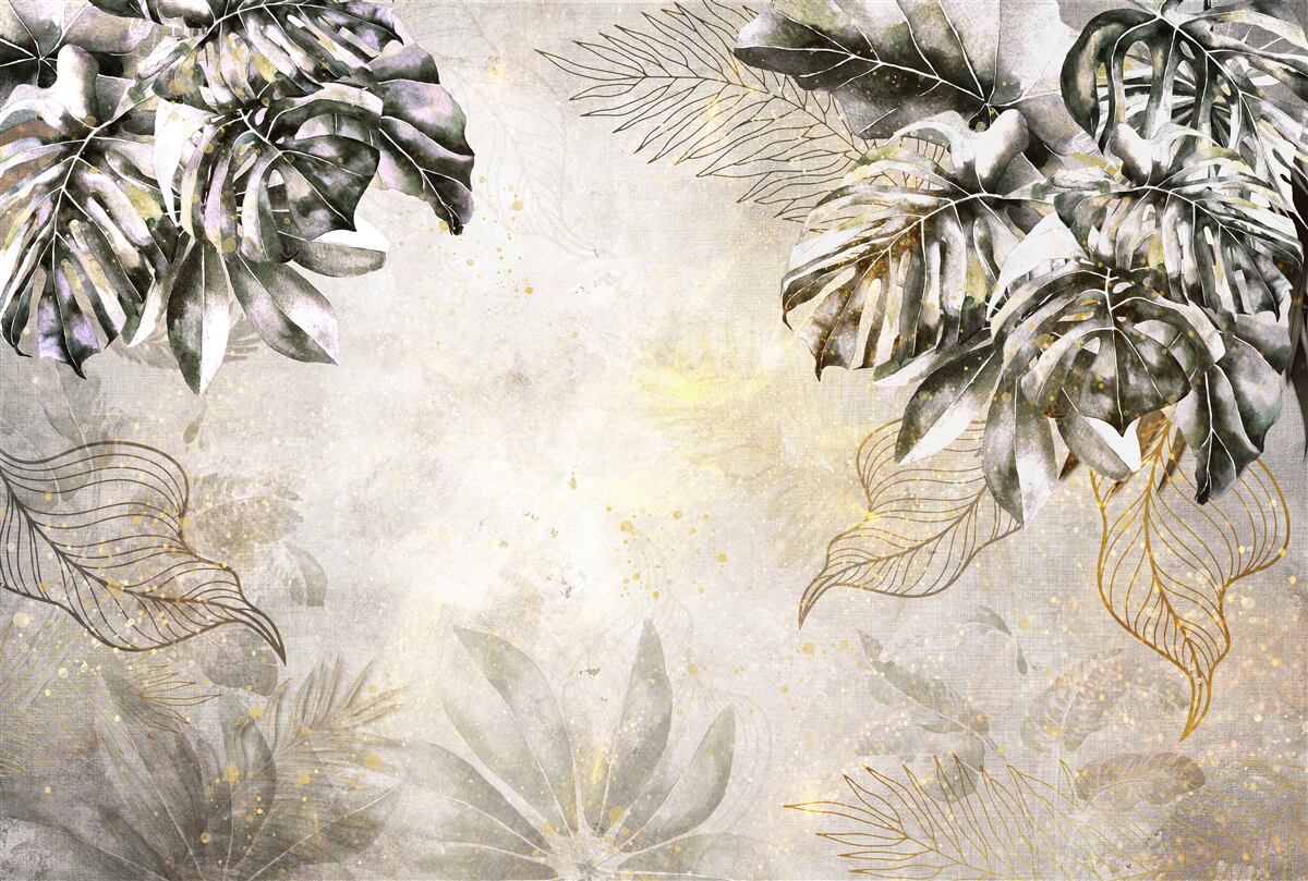 Fototapeta jesenná kompozícia zahŕňa veľké listy monstera