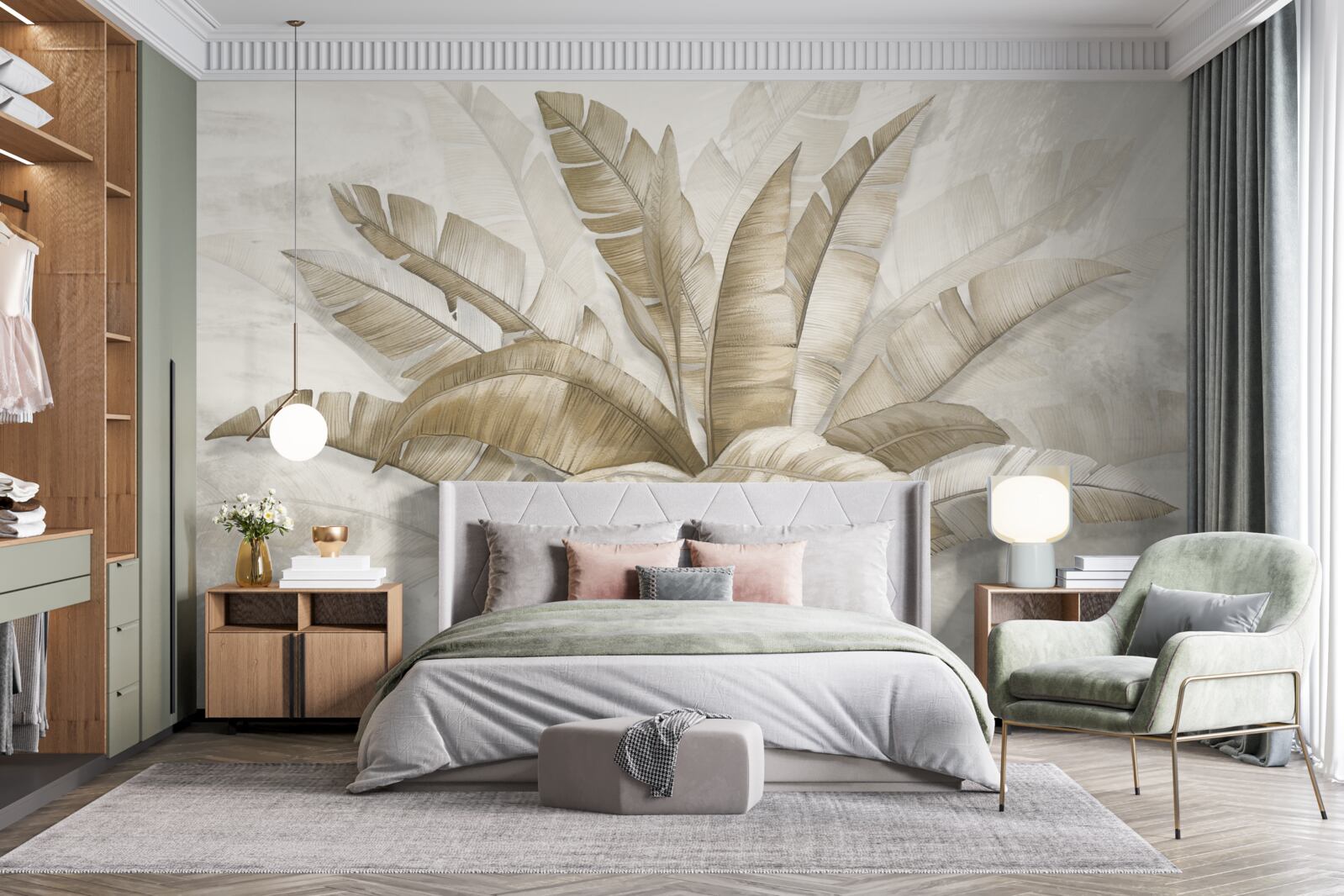 Fototapeta zväzok veľkých palmových listov