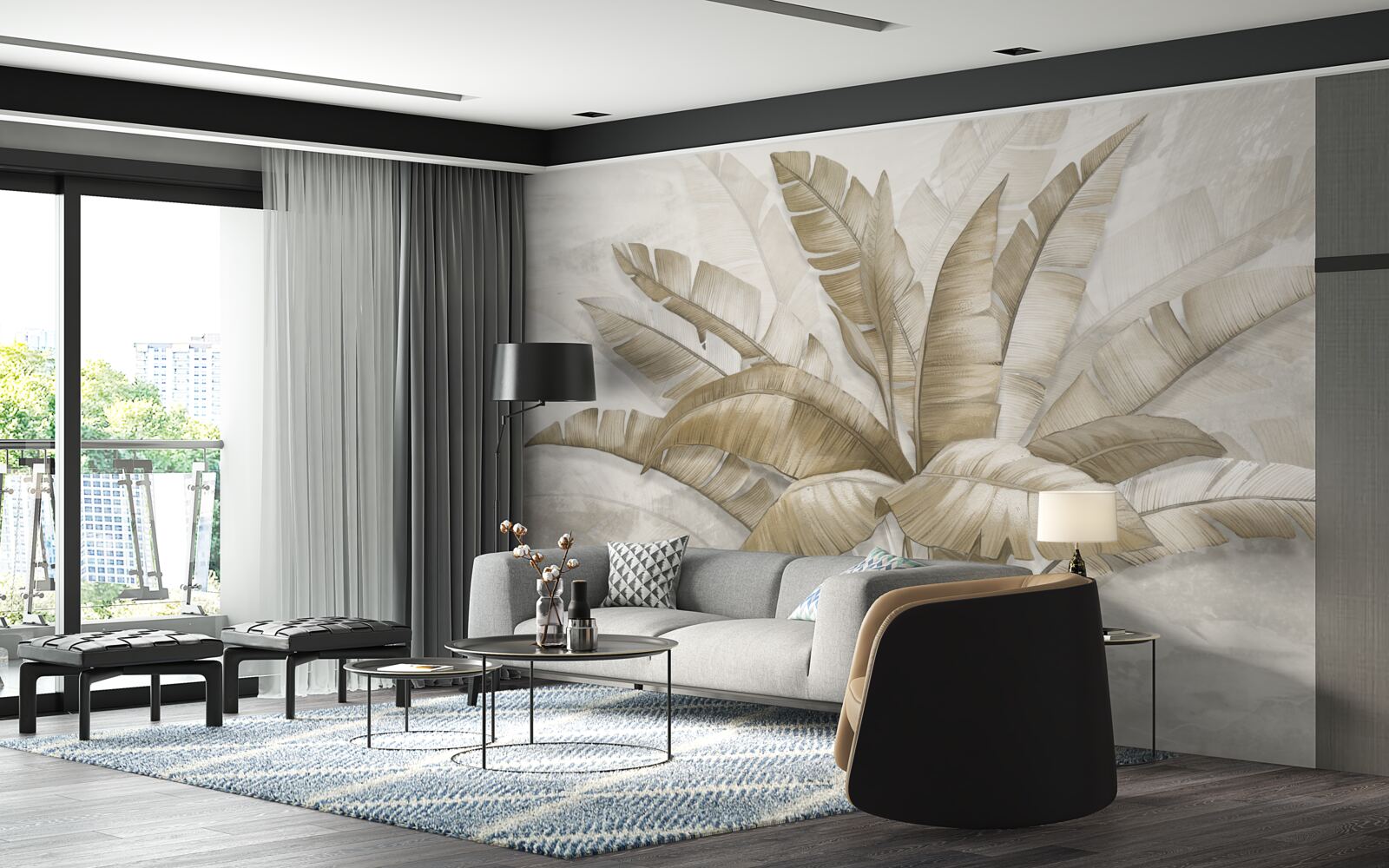 Fototapeta zväzok veľkých palmových listov