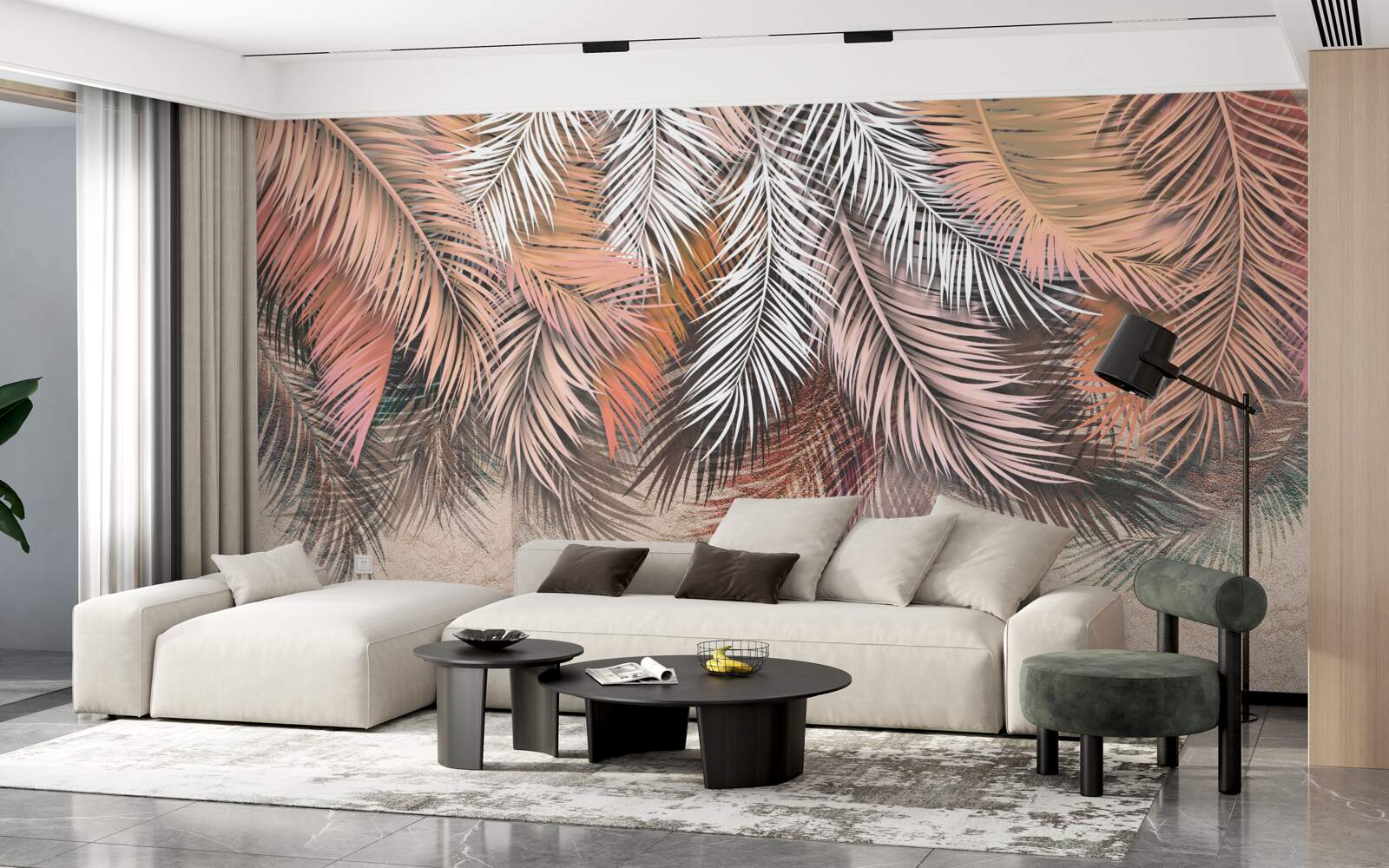 Fototapeta padajúce listy v tvare peria