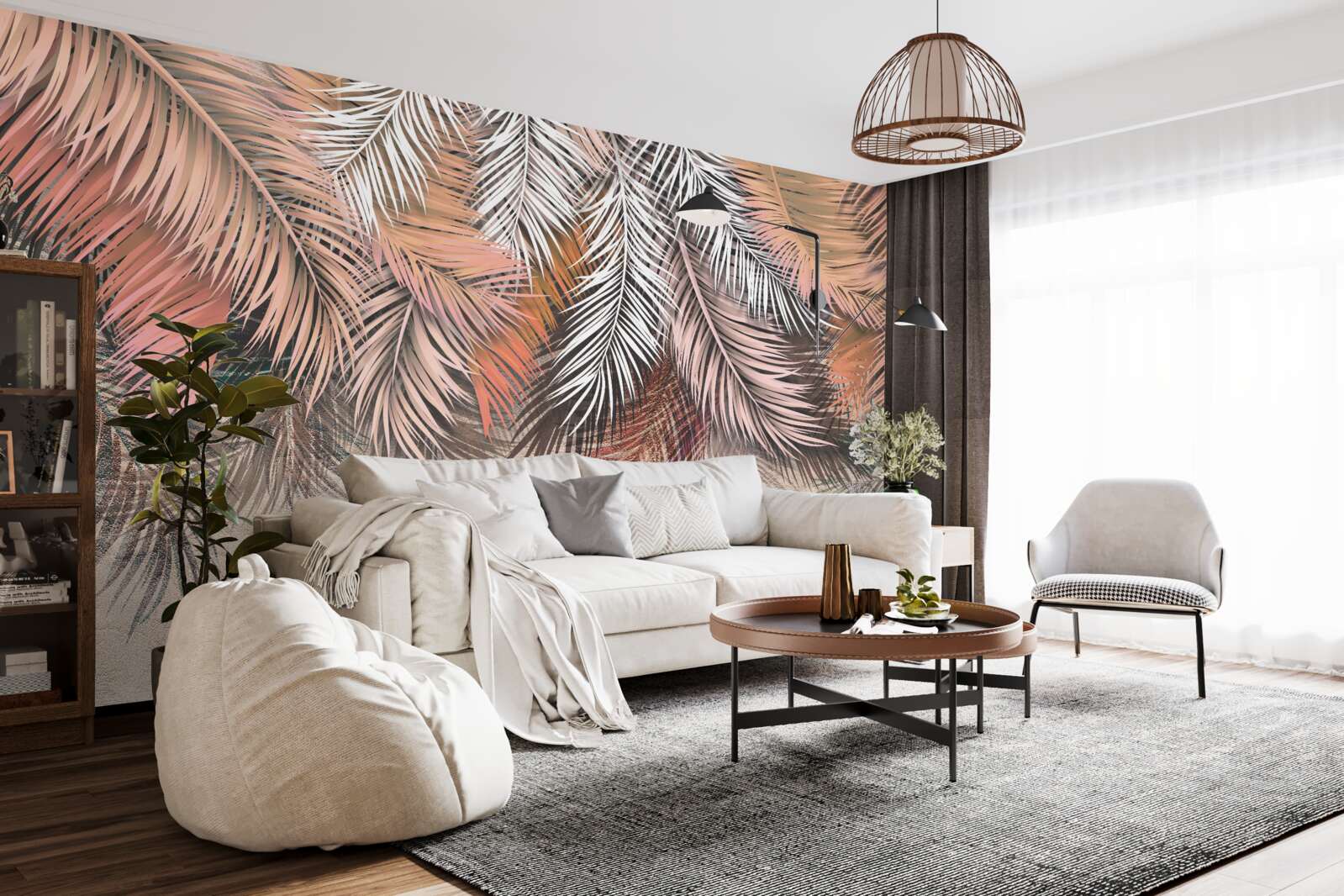 Fototapeta padajúce listy v tvare peria