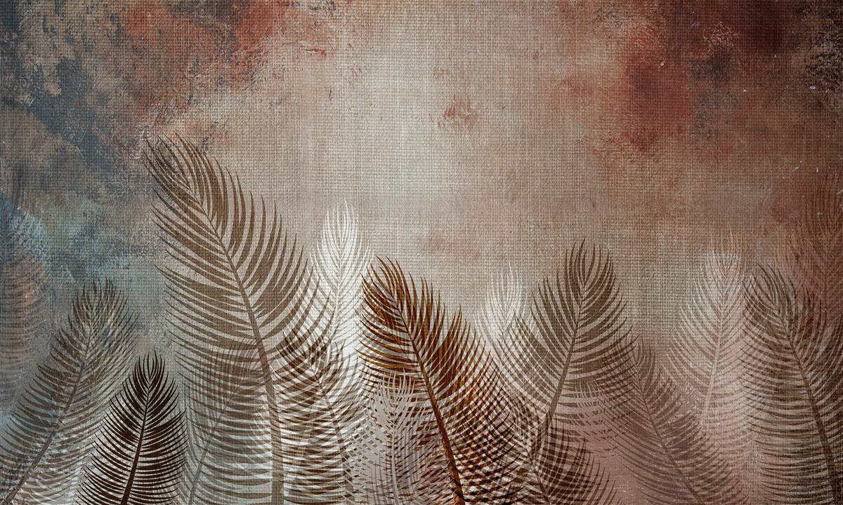 Fototapeta palmové listy v jesennej palete majú nadýchaný vzhľad