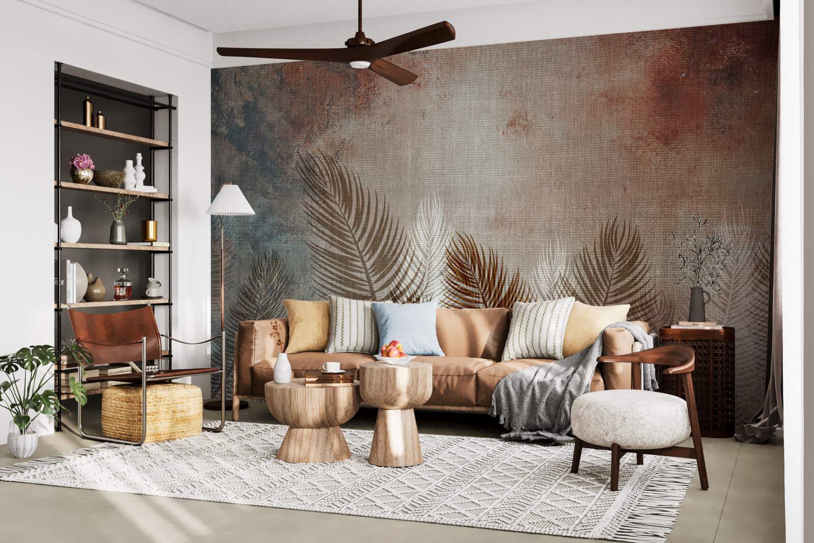 Fototapeta palmové listy v jesennej palete majú nadýchaný vzhľad