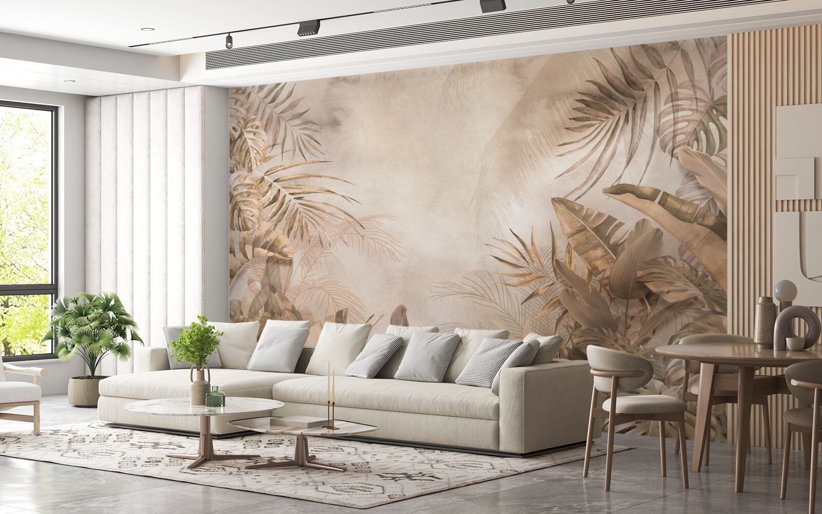 Fototapeta Monstera a palmy rastú v tropických lesoch