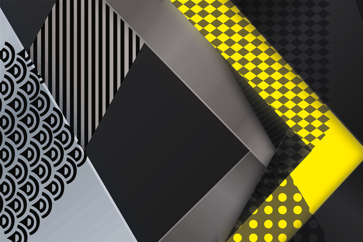 Fototapeta obdĺžniky v čiernej a žltej farbe