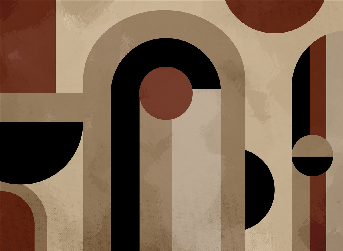 Fototapeta hnedé odtiene abstraktných tvarov