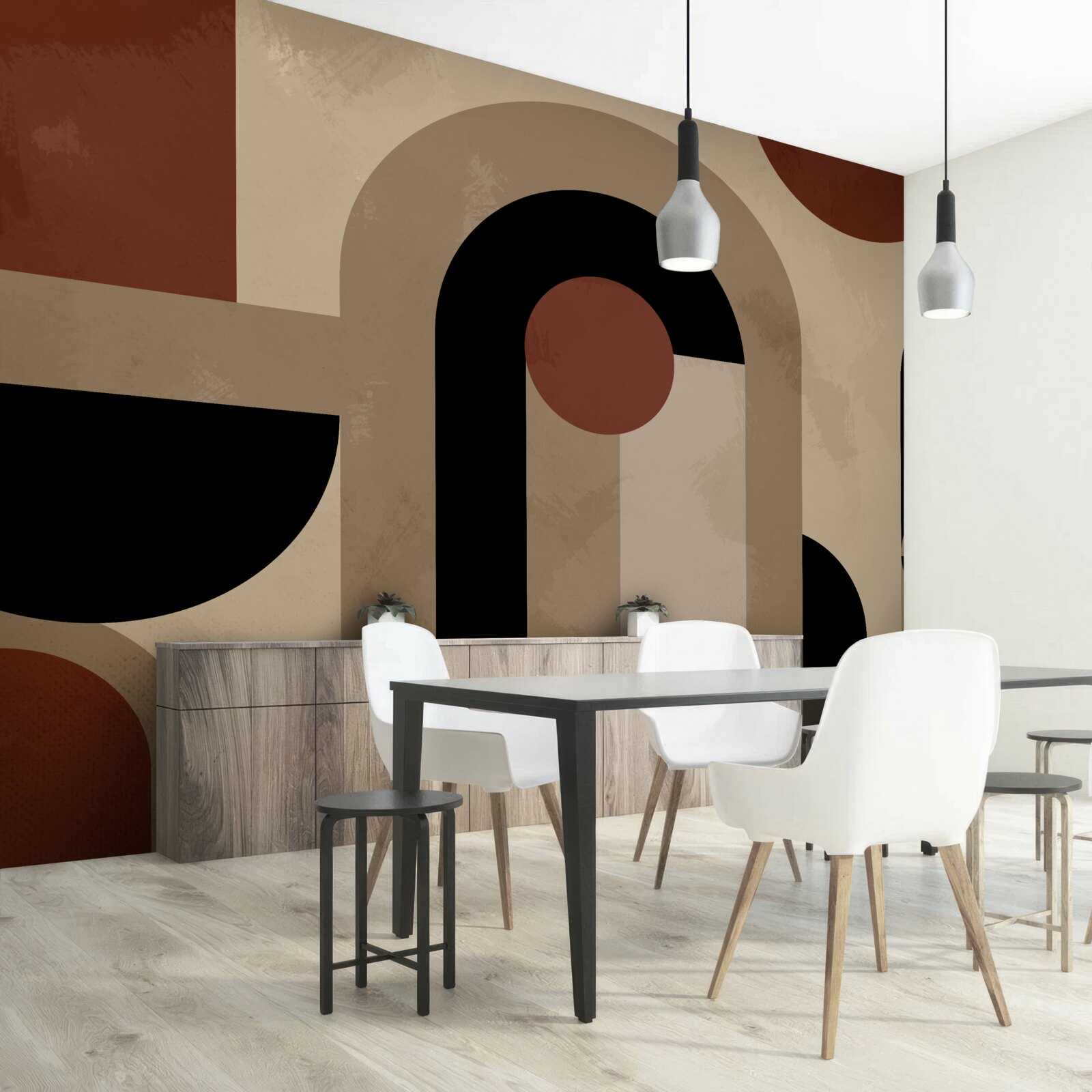 Fototapeta hnedé odtiene abstraktných tvarov