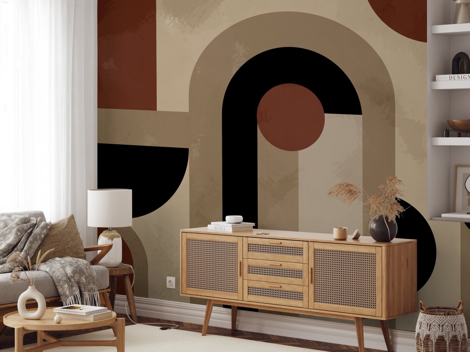 Fototapeta hnedé odtiene abstraktných tvarov