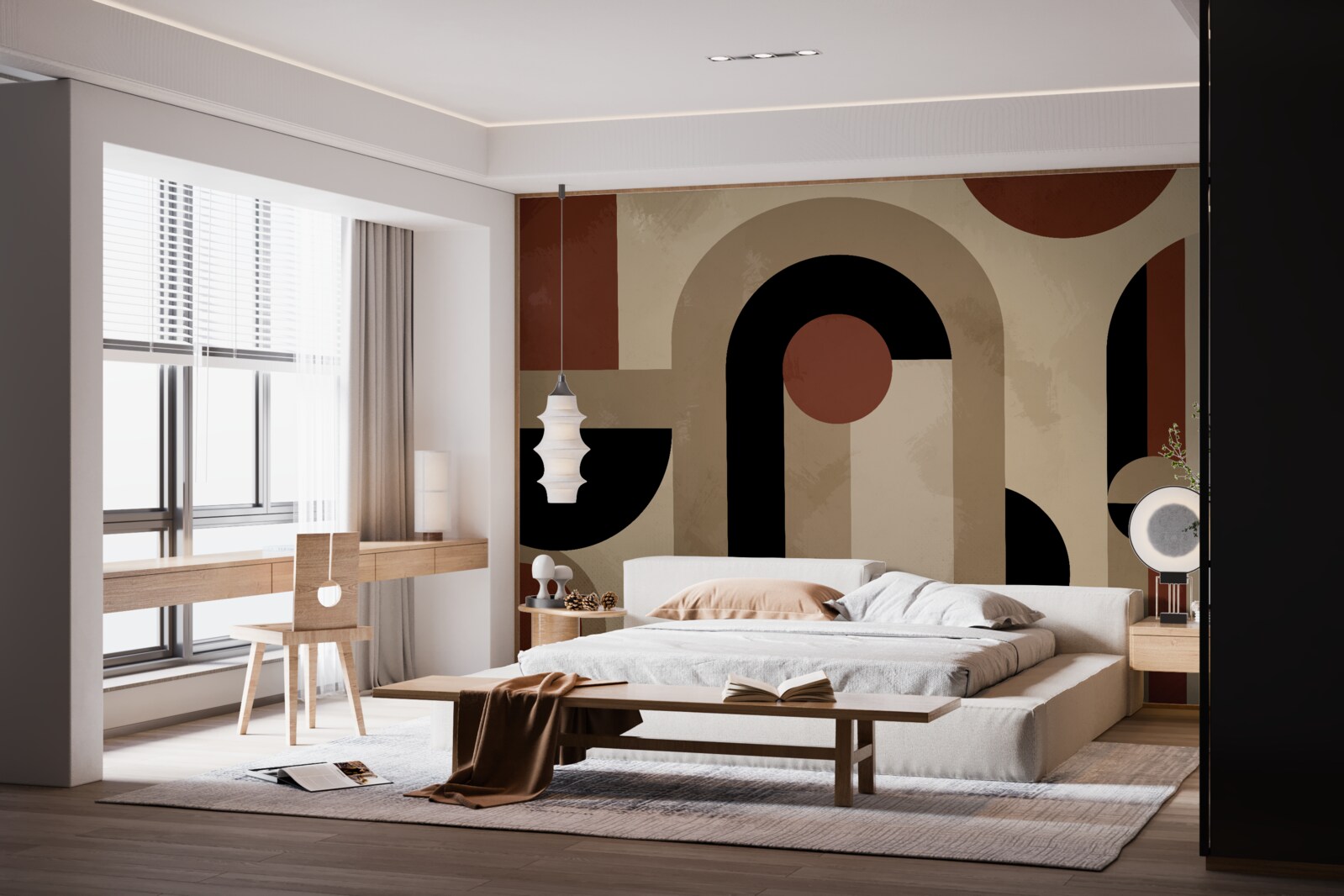 Fototapeta hnedé odtiene abstraktných tvarov