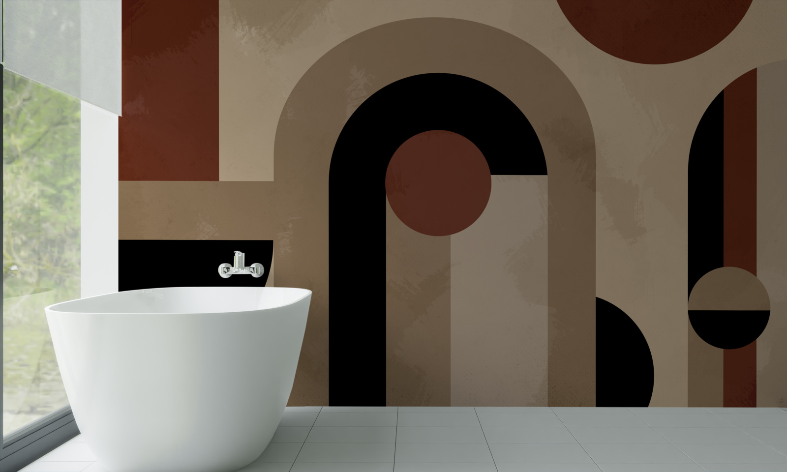 Fototapeta hnedé odtiene abstraktných tvarov