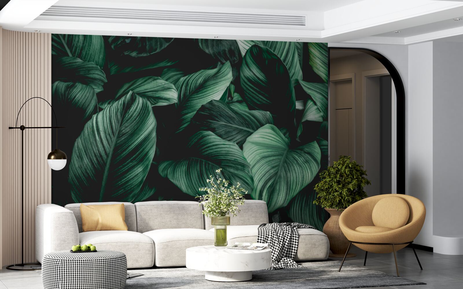 Fototapeta tmavozelené tropické listy