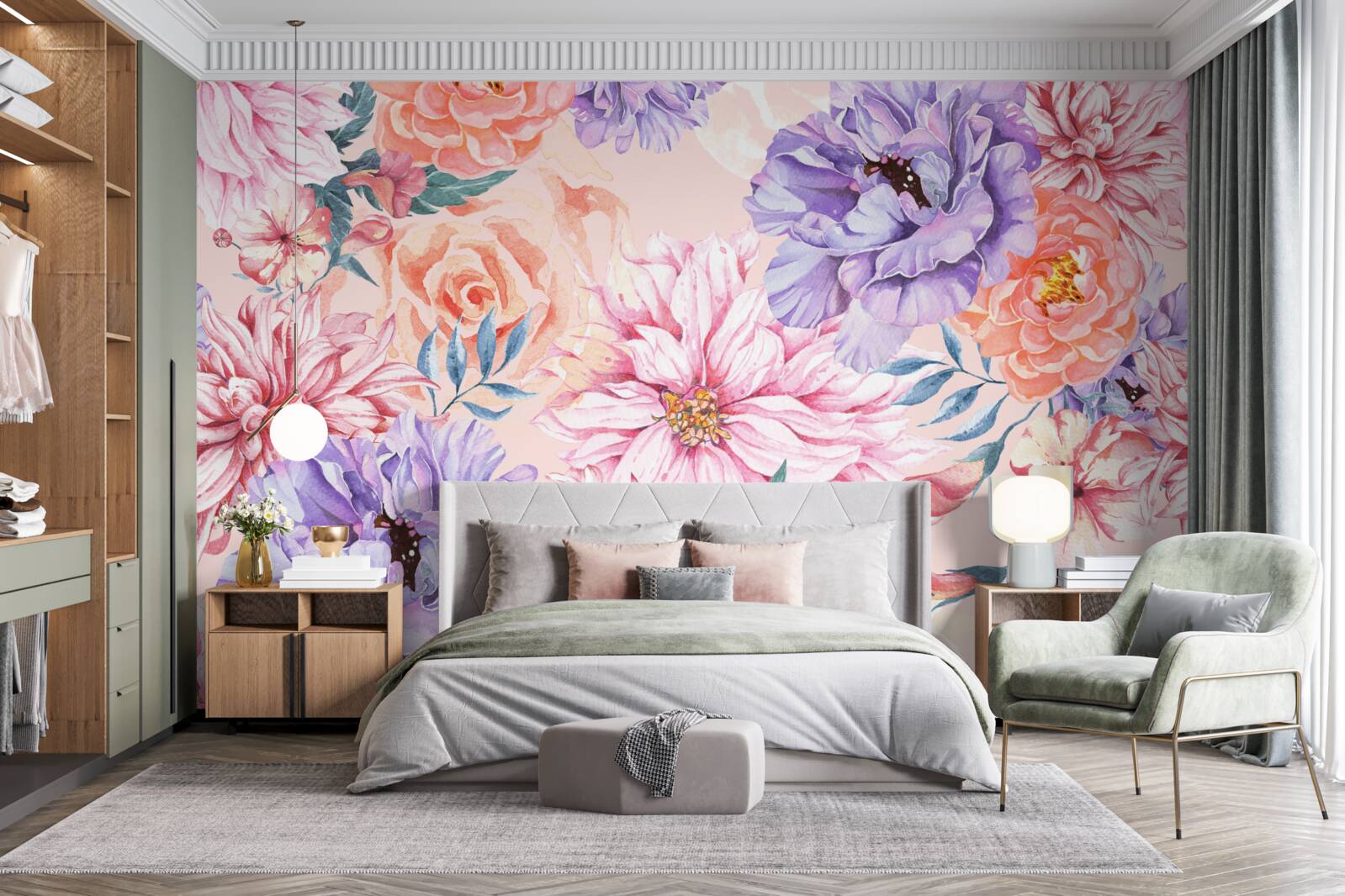 Fototapeta sortiment svetlých jarných kvetov