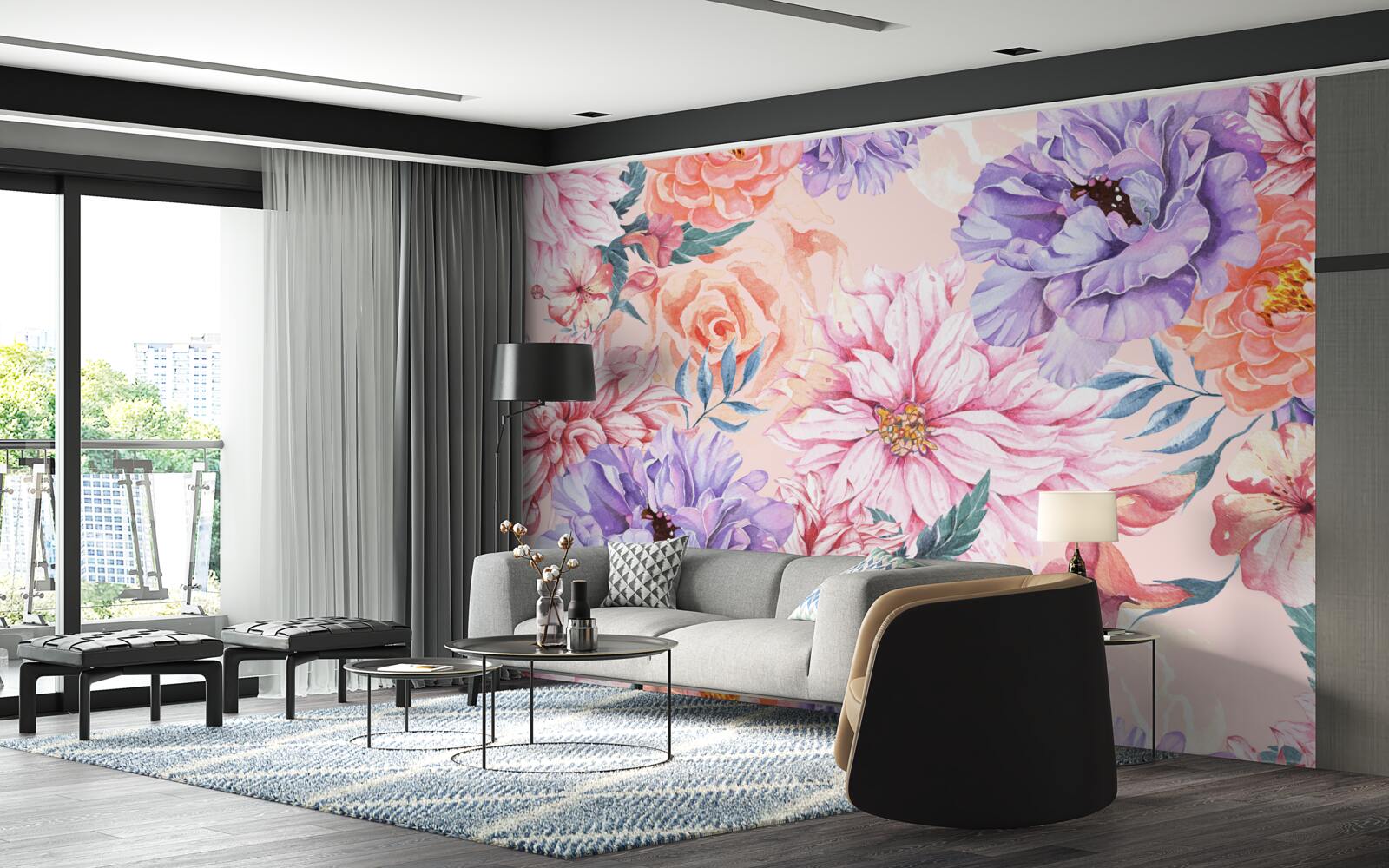 Fototapeta sortiment svetlých jarných kvetov