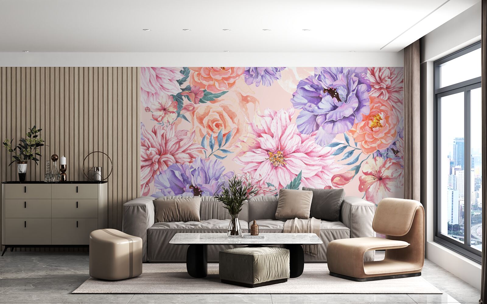 Fototapeta sortiment svetlých jarných kvetov