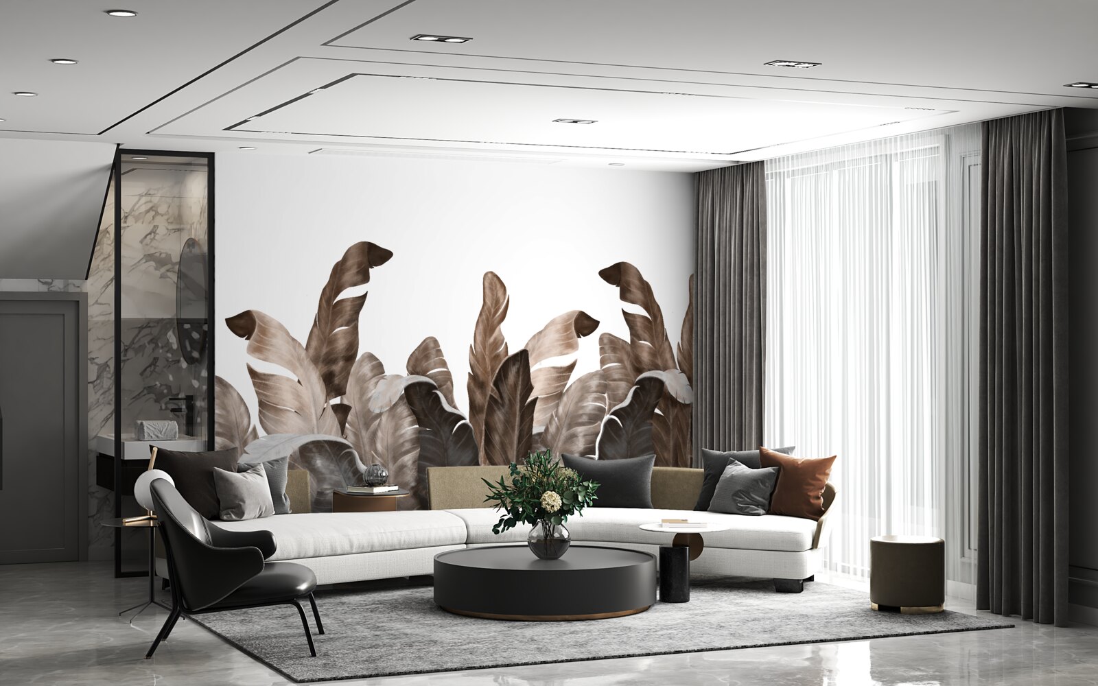 Fototapeta tropické listy sa hojdajú vo vetre