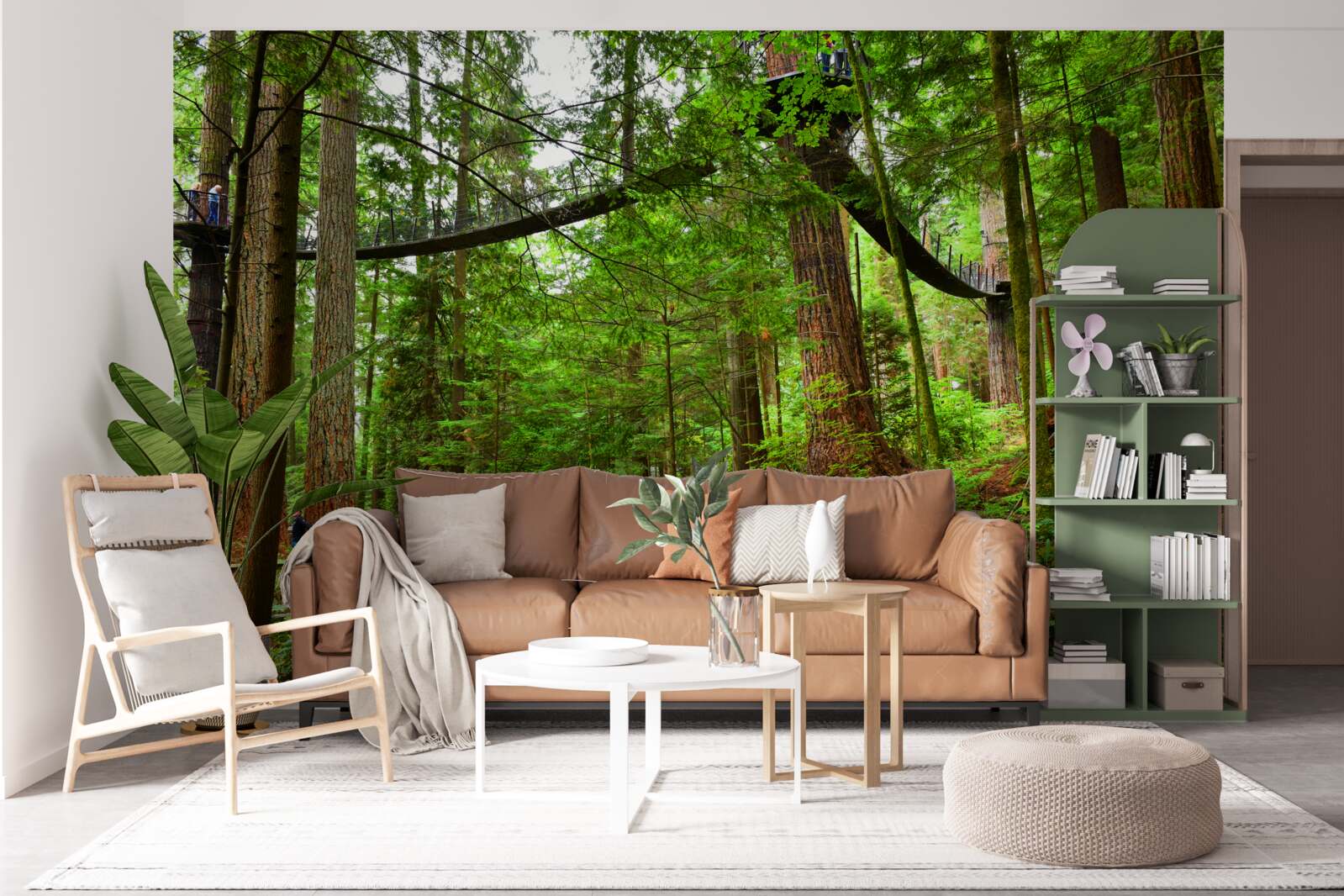 Fototapeta visutý turistický most obklopený lesom