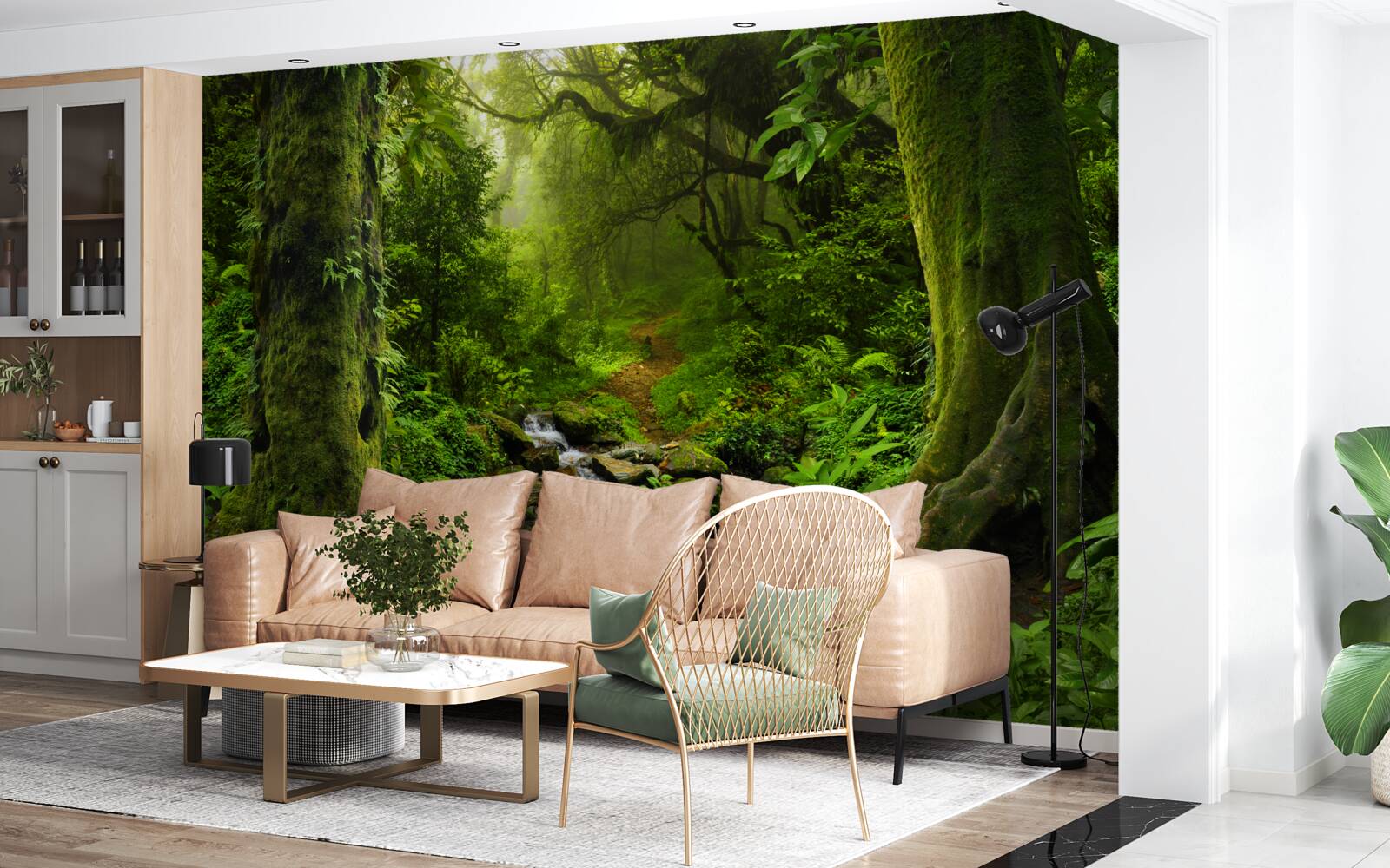 Fototapeta Svitanie nad vodopádom uprostred lesa