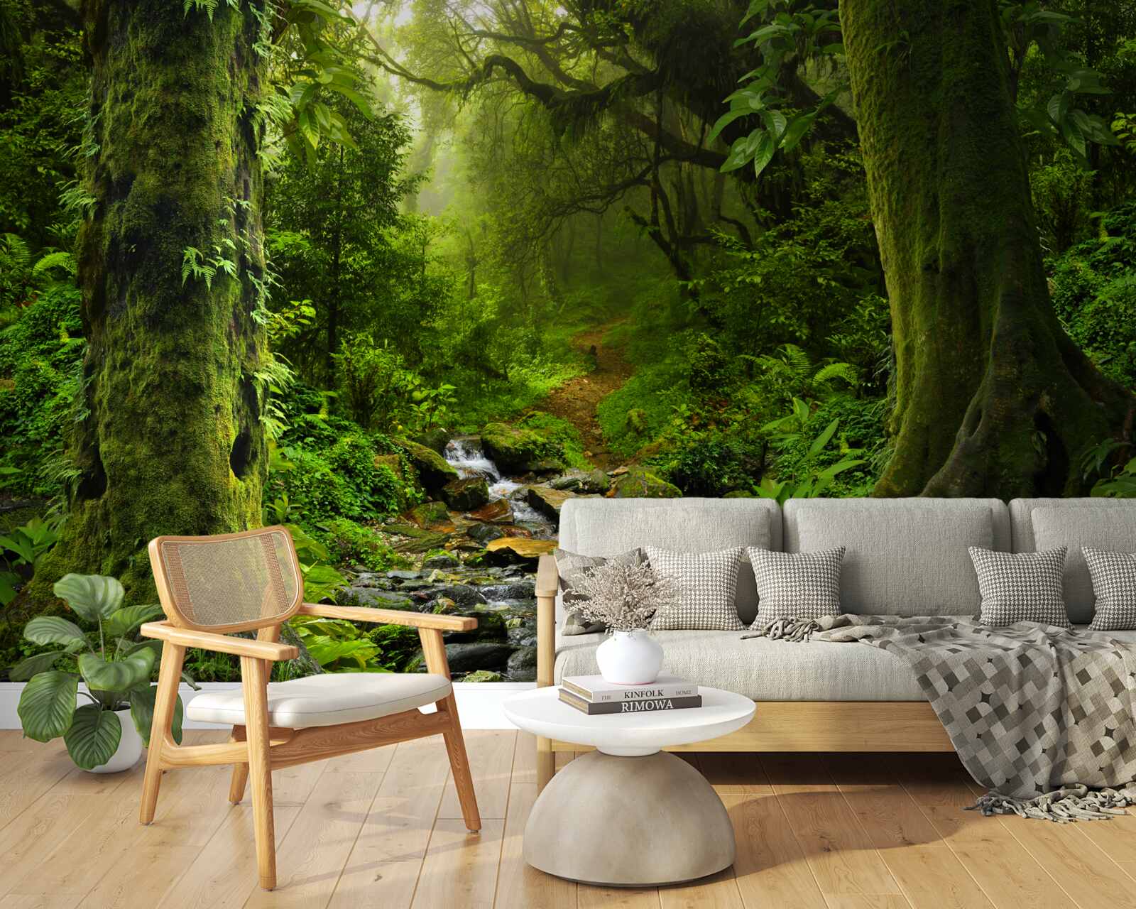 Fototapeta Svitanie nad vodopádom uprostred lesa