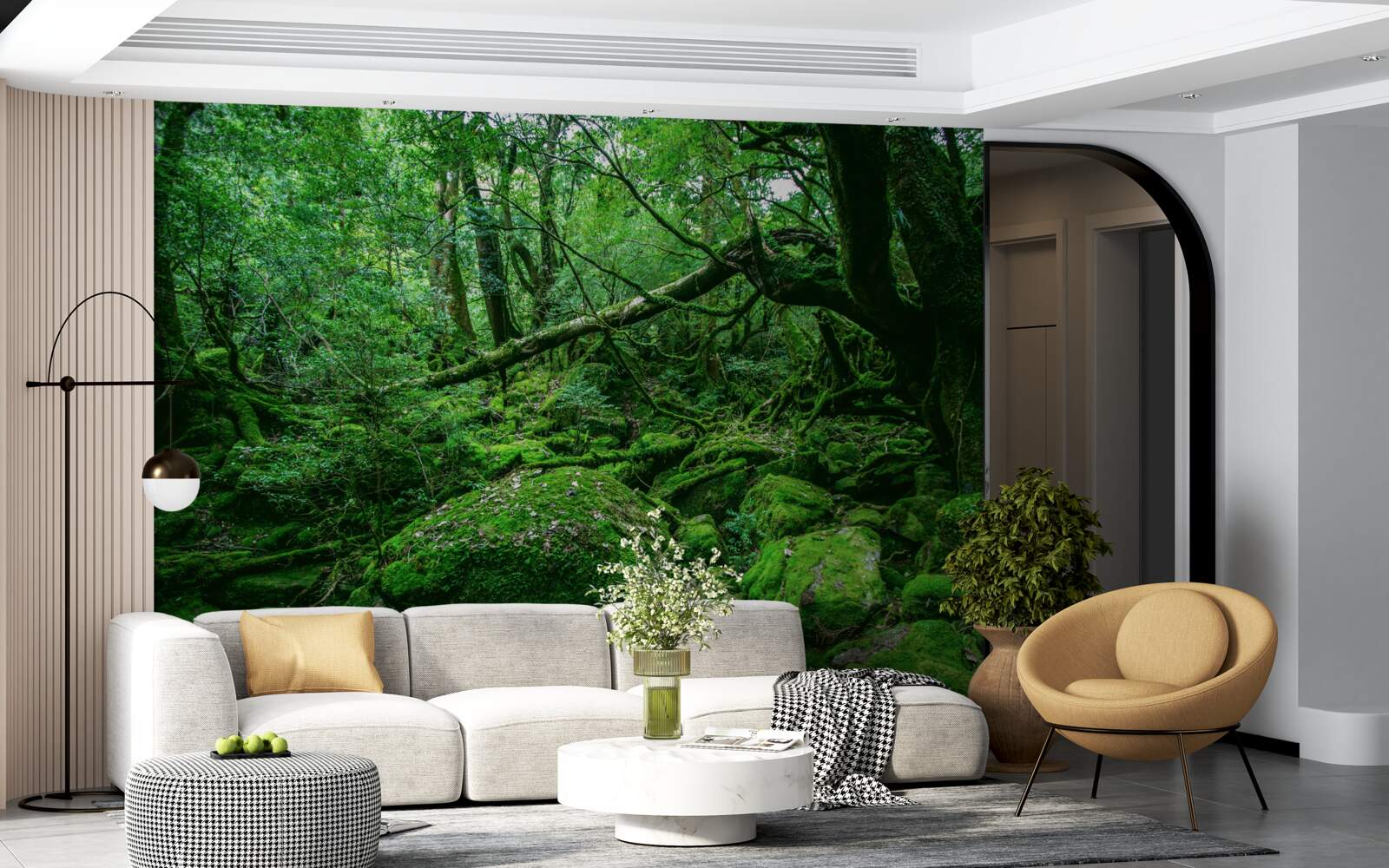 Fototapeta les, hojne zelený, bez slnečného svetla