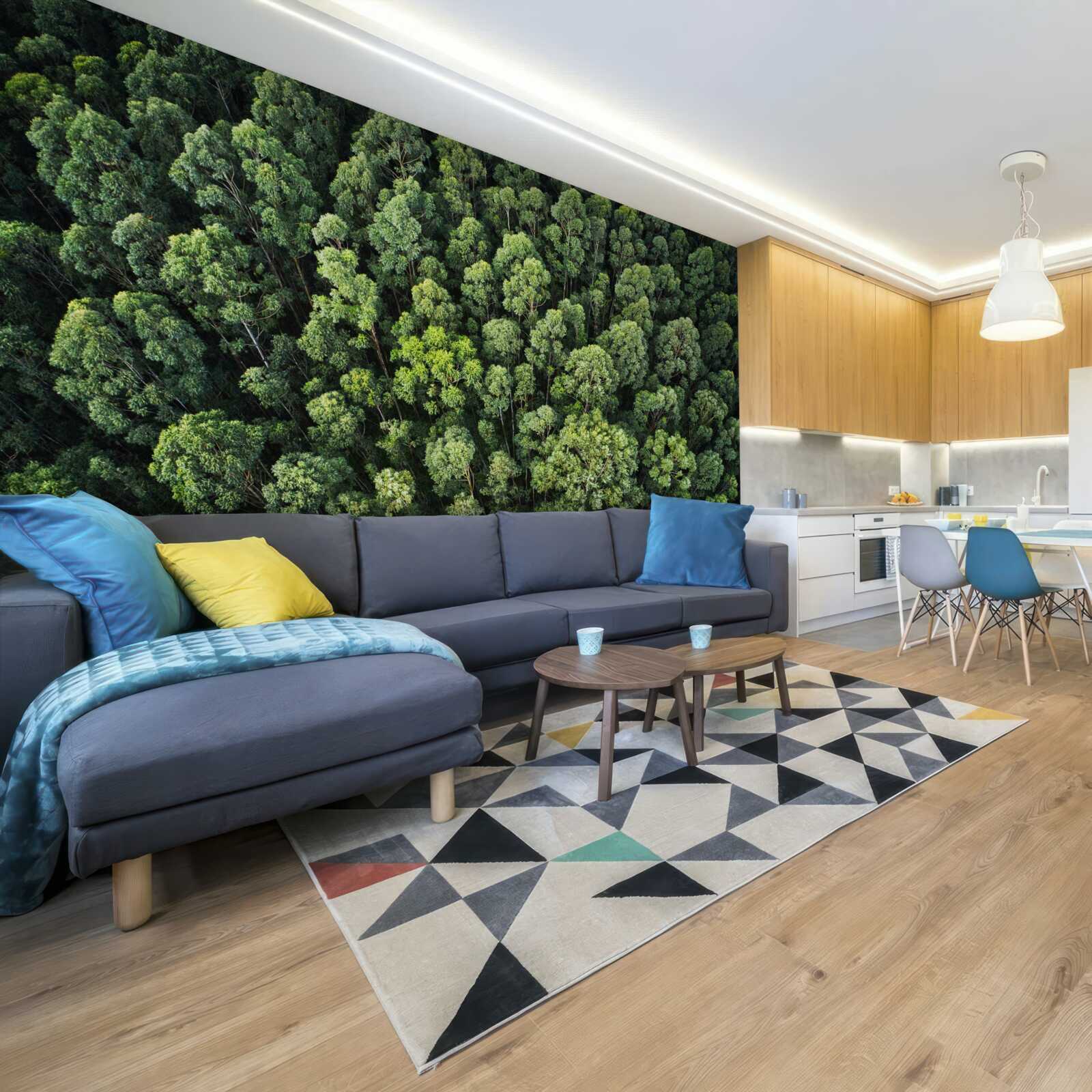 Fototapeta lesné stromy so zelenými korunami