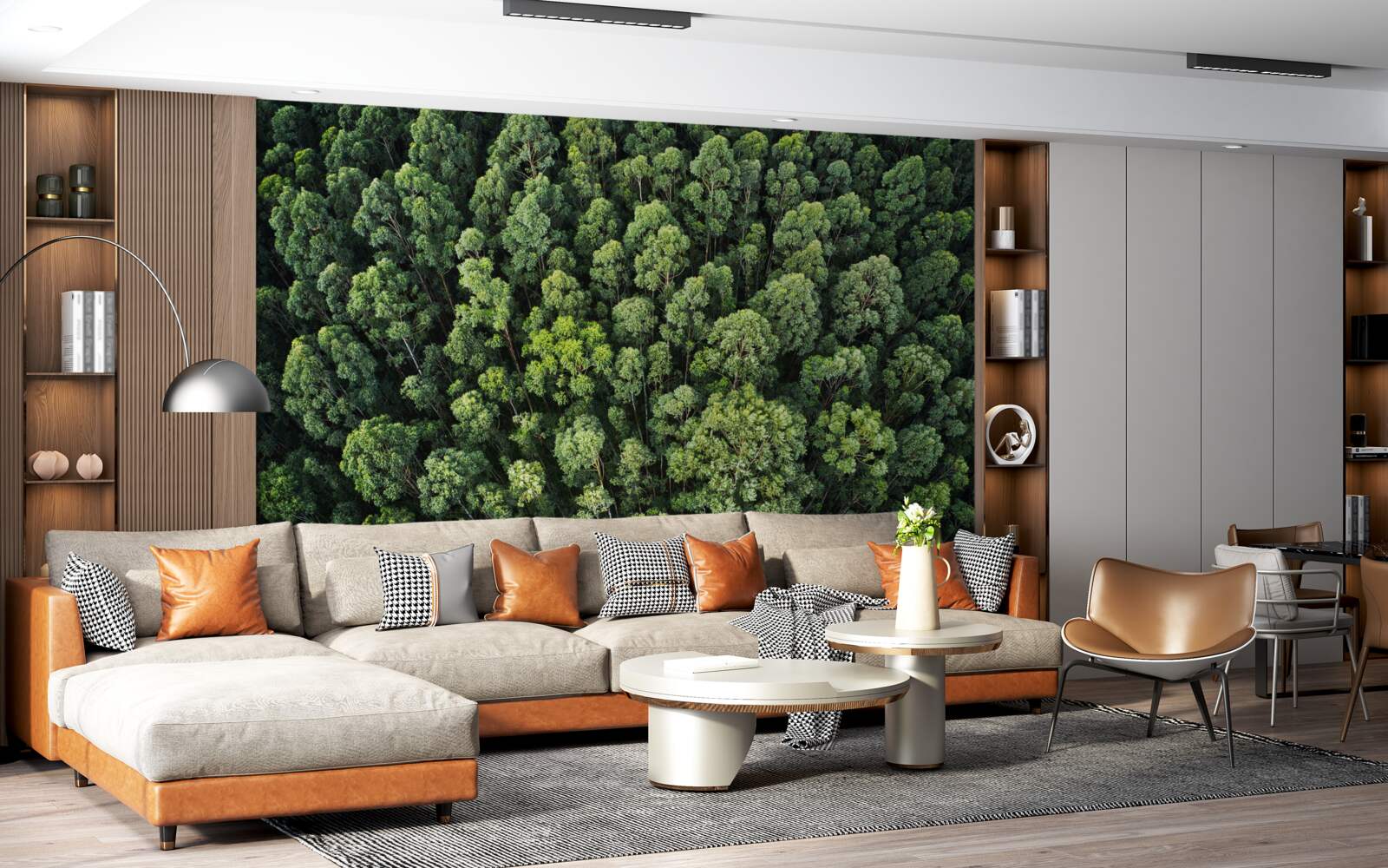 Fototapeta lesné stromy so zelenými korunami