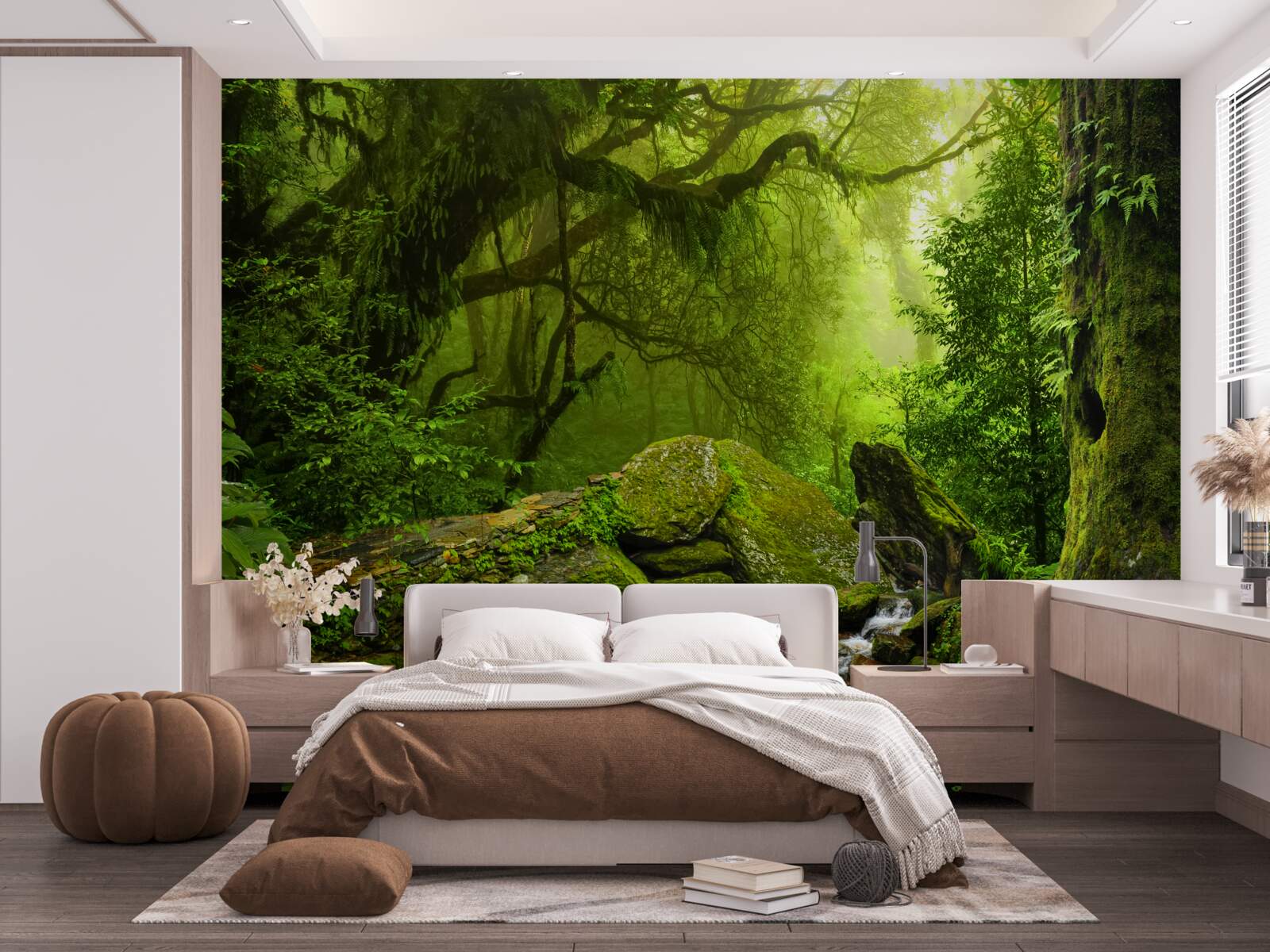 Fototapeta zelený les s vodopádom