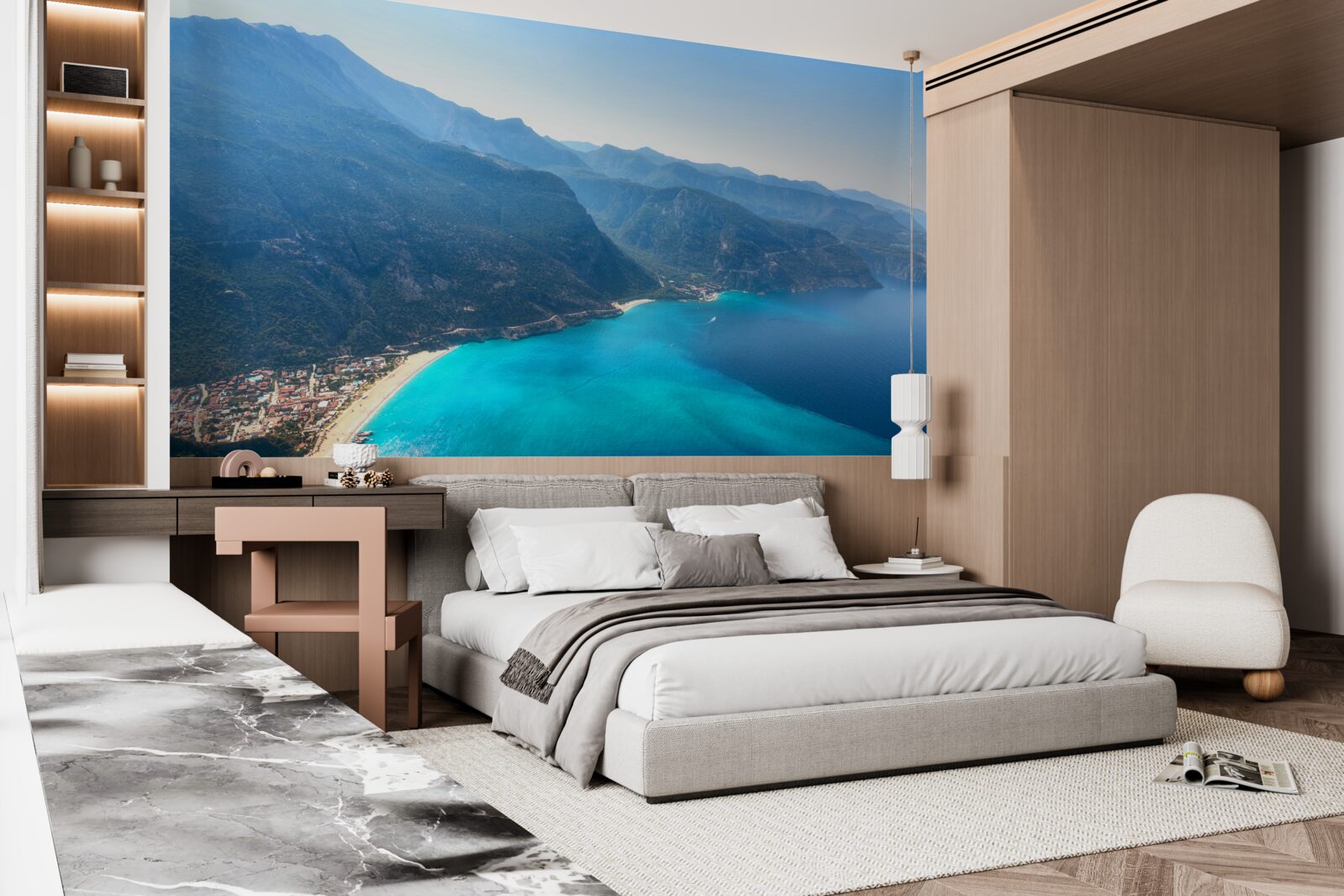 Fototapeta pobrežie lyžiarskeho strediska je modré