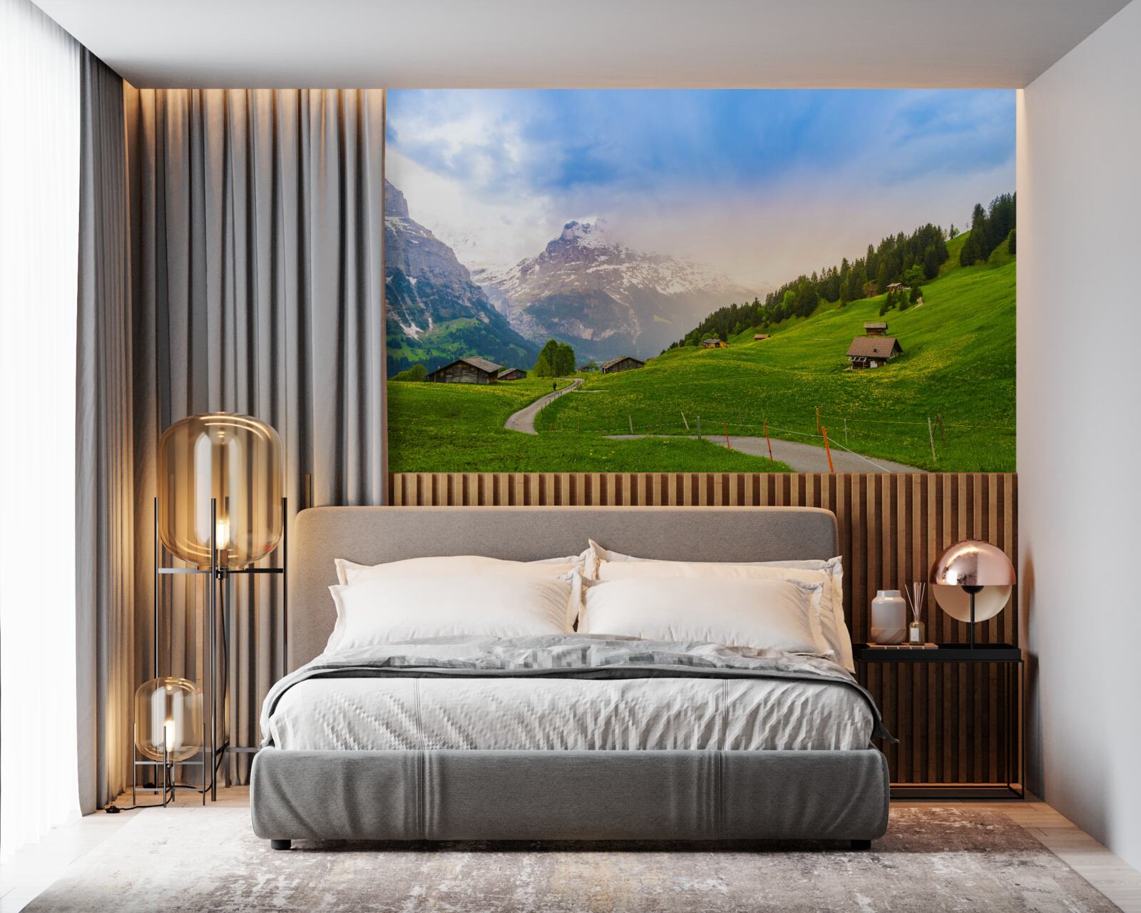 Fototapeta Cesta cez zelené ľadovce smerom k horám