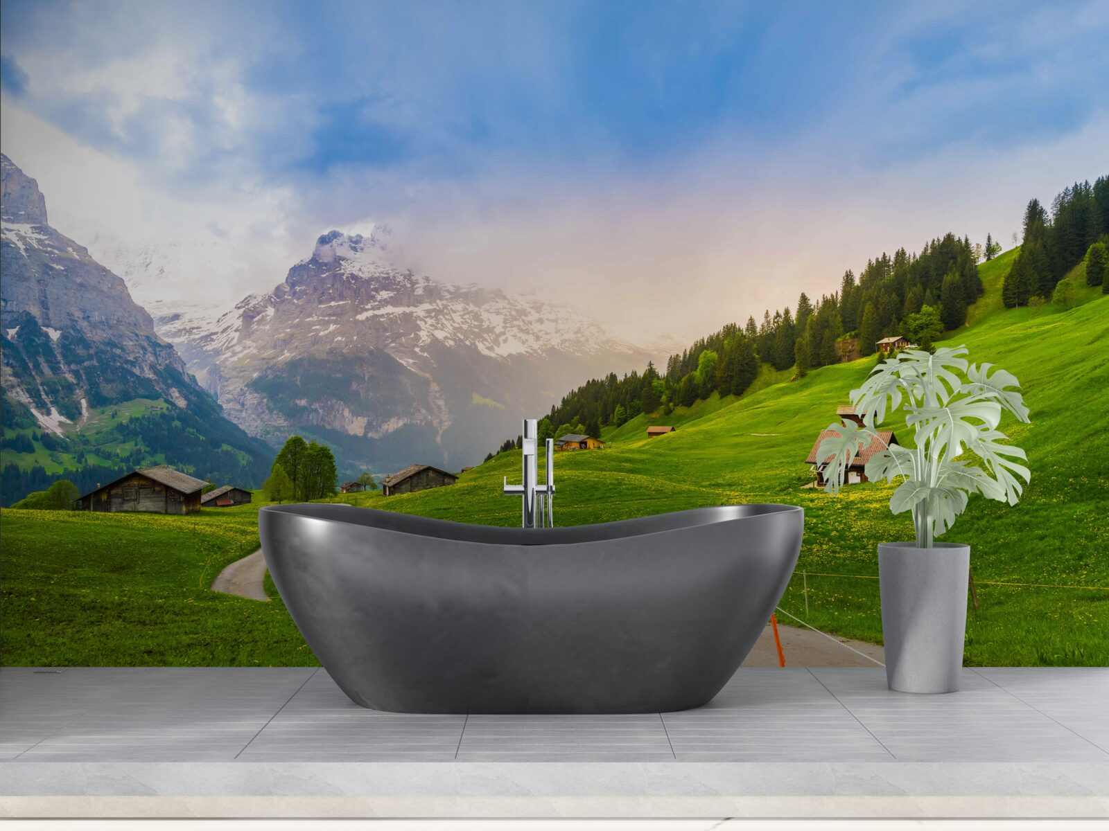 Fototapeta Cesta cez zelené ľadovce smerom k horám