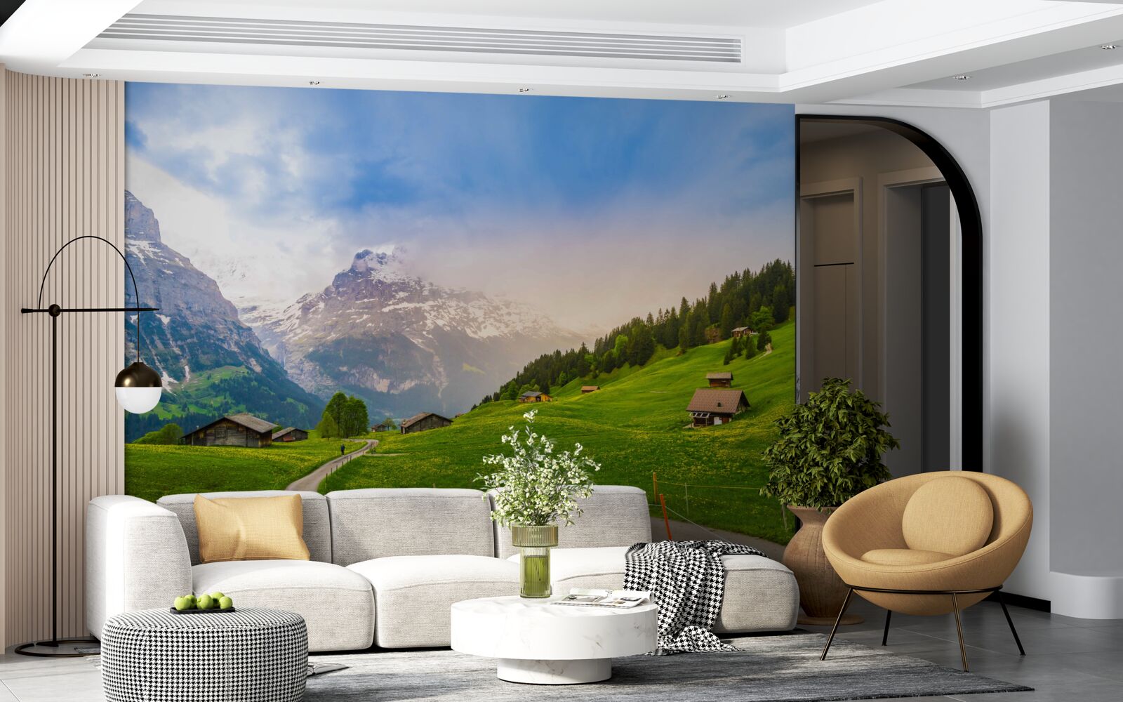 Fototapeta Cesta cez zelené ľadovce smerom k horám