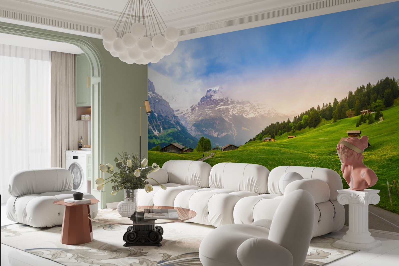 Fototapeta Cesta cez zelené ľadovce smerom k horám