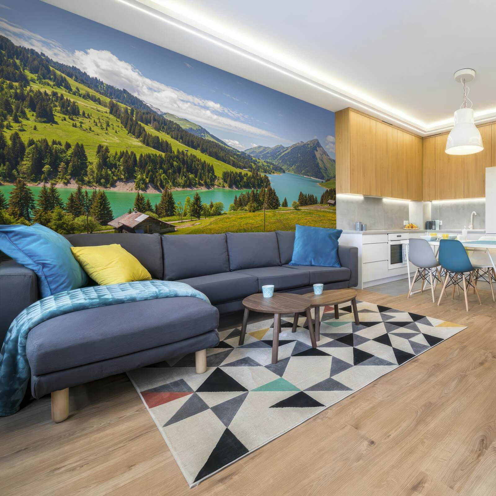 Fototapeta Jazero Ongren s azúrovou vodou v horách