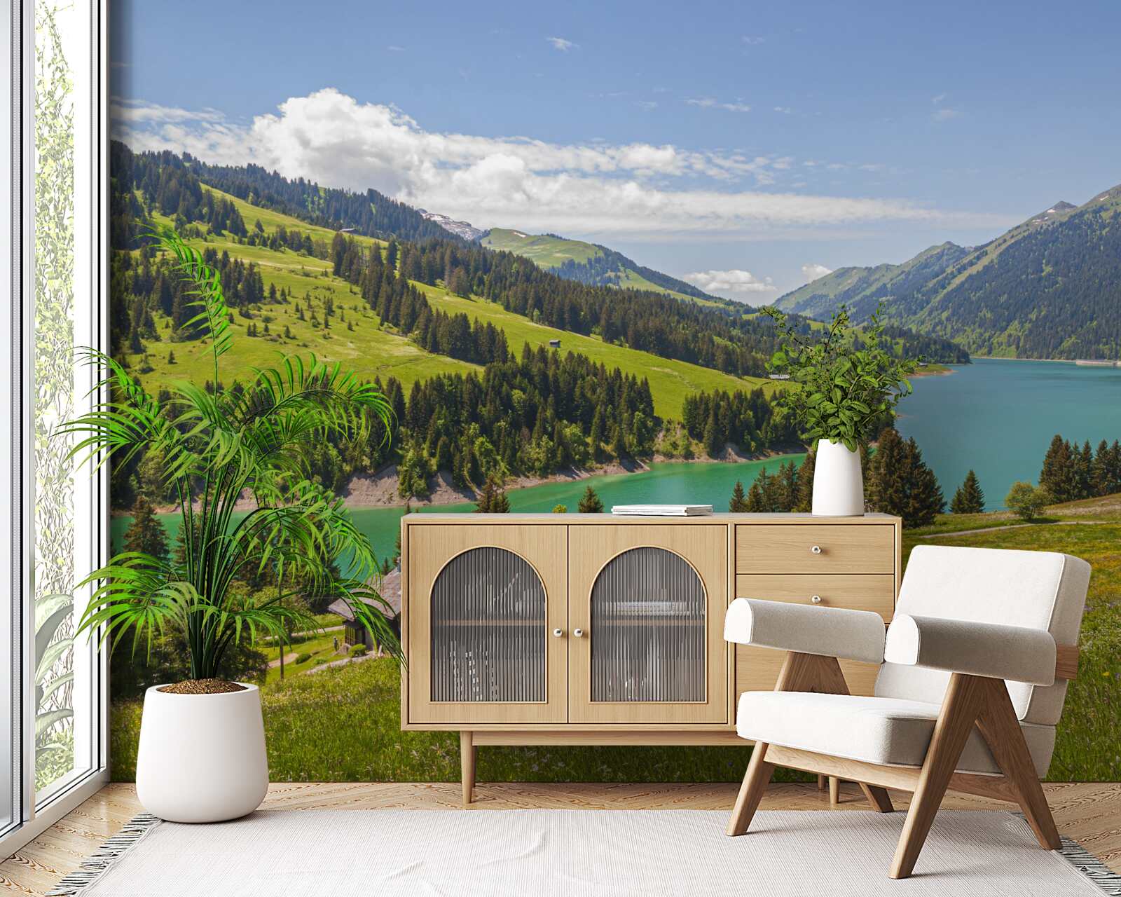 Fototapeta Jazero Ongren s azúrovou vodou v horách