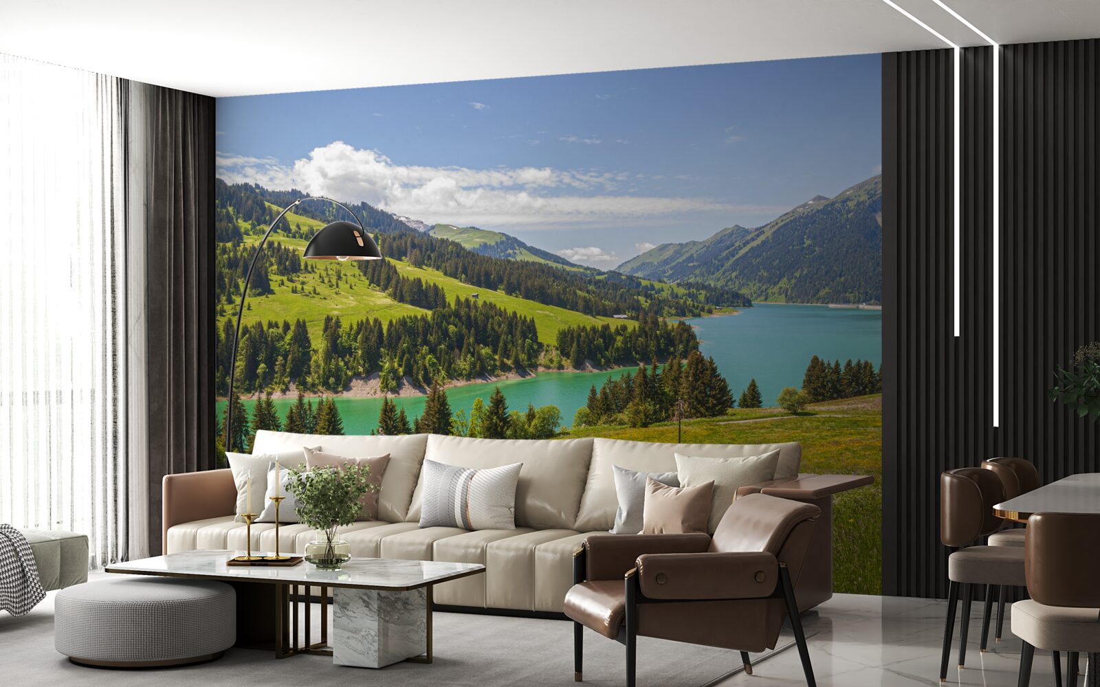 Fototapeta Jazero Ongren s azúrovou vodou v horách