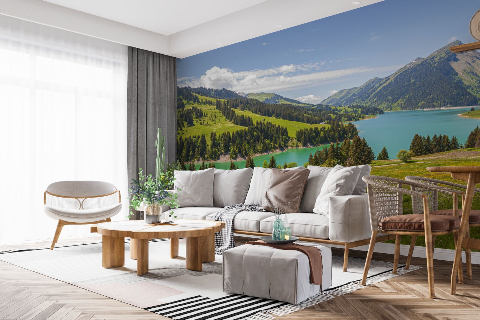 Fototapeta Jazero Ongren s azúrovou vodou v horách