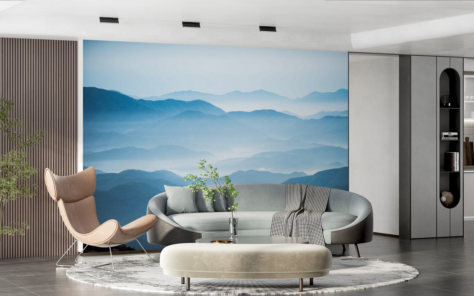 Fototapeta ranná hmla pokrývajúca vrcholky hôr