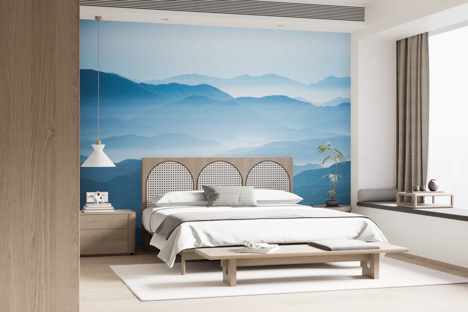 Fototapeta ranná hmla pokrývajúca vrcholky hôr