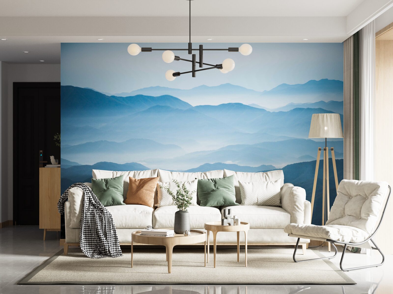 Fototapeta ranná hmla pokrývajúca vrcholky hôr