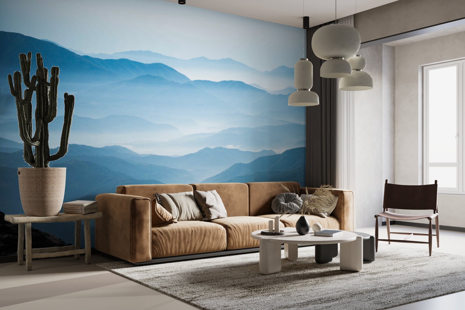 Fototapeta ranná hmla pokrývajúca vrcholky hôr