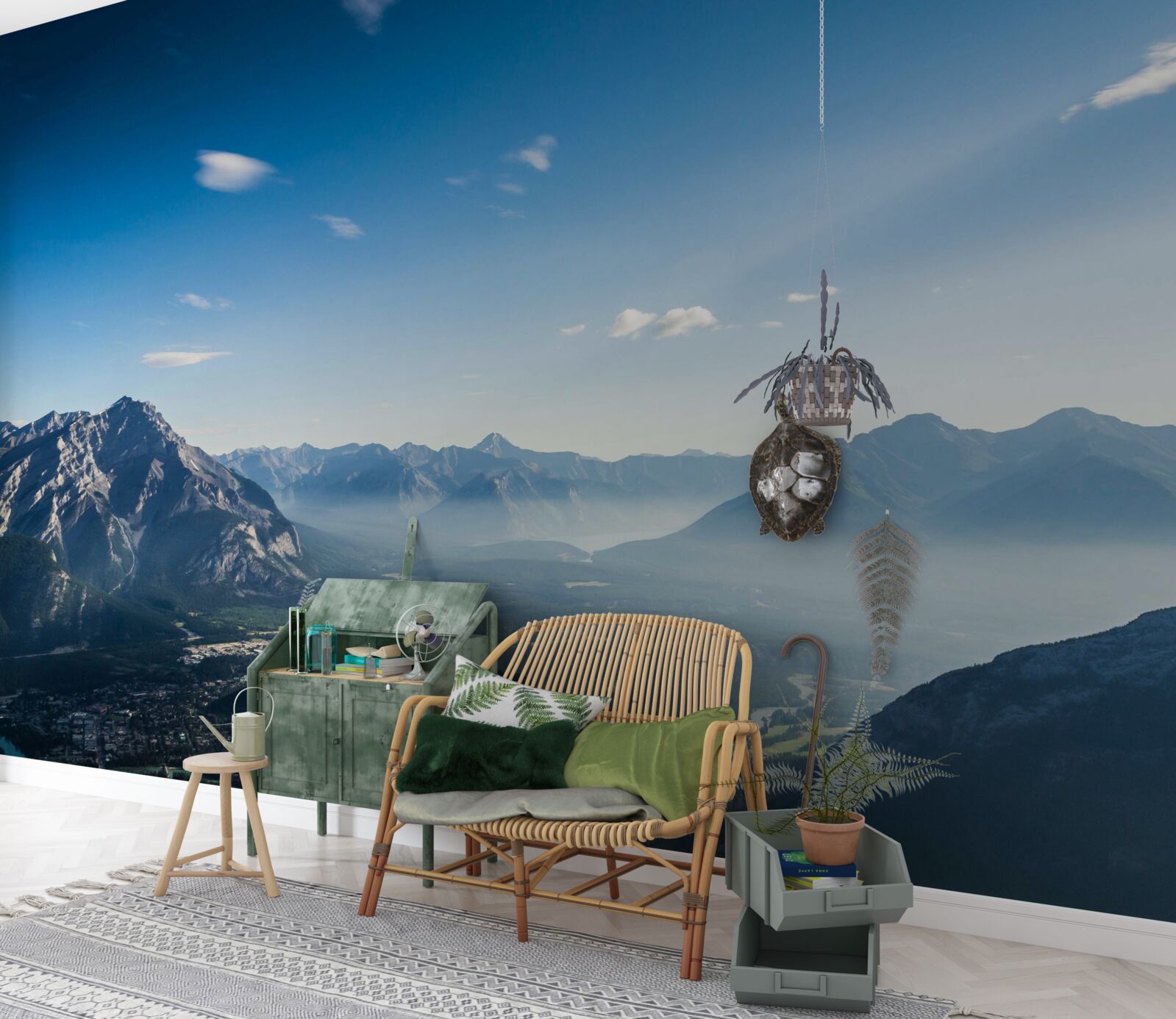 Fototapeta z vrcholkov hôr môžete vidieť obrovskú modrú oblohu