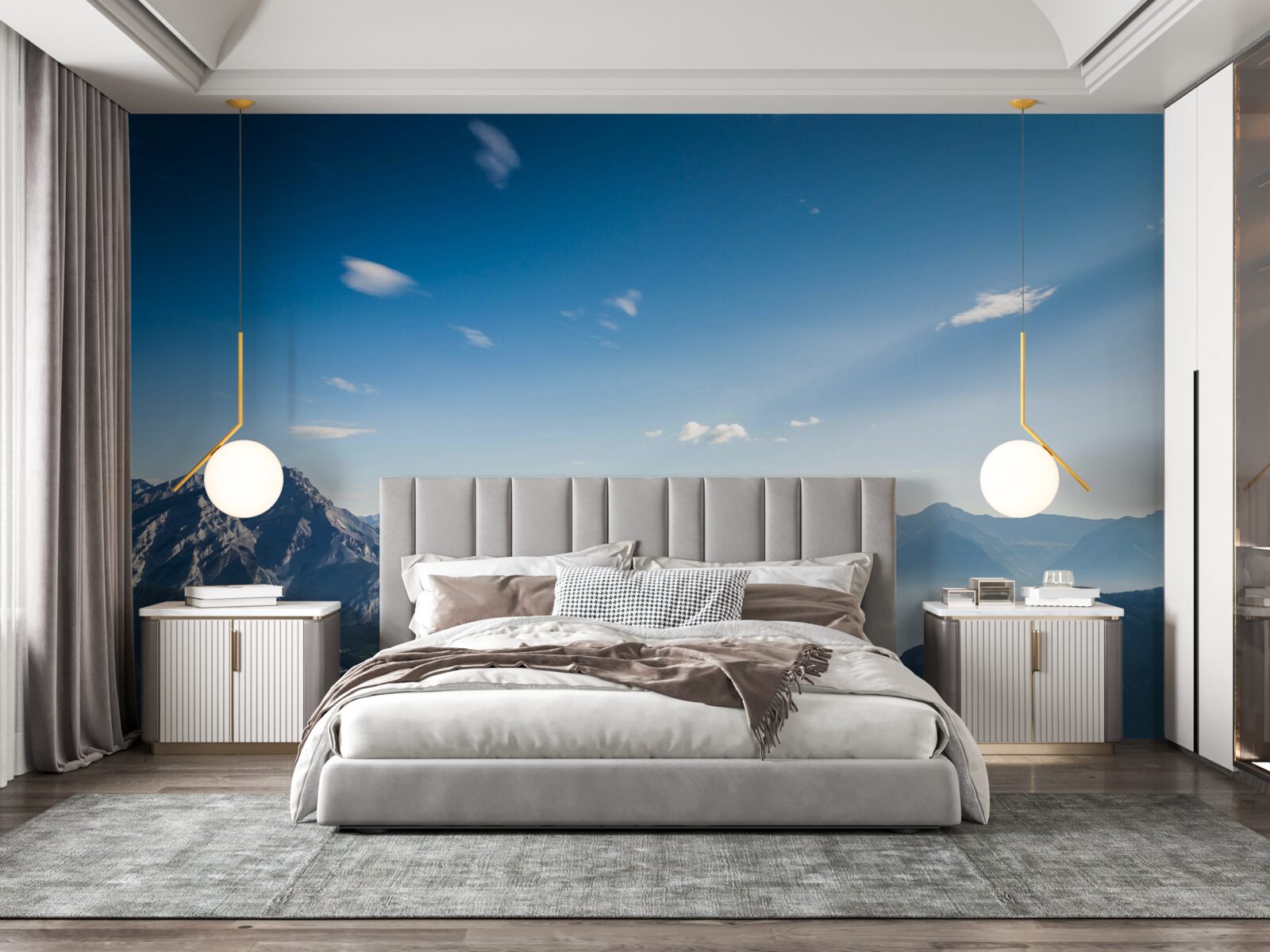 Fototapeta z vrcholkov hôr môžete vidieť obrovskú modrú oblohu