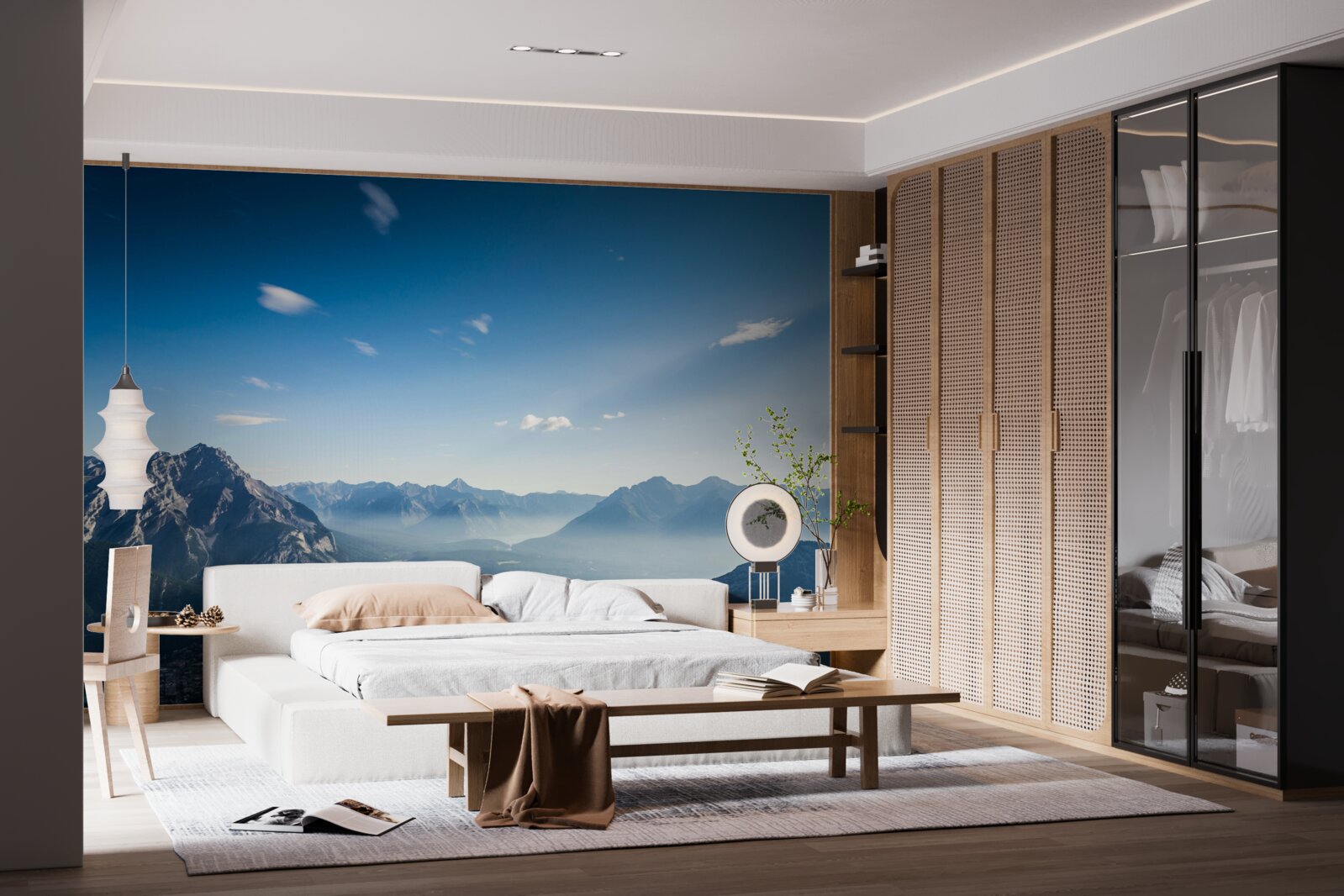 Fototapeta z vrcholkov hôr môžete vidieť obrovskú modrú oblohu