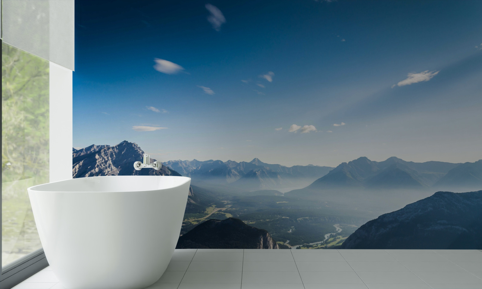 Fototapeta z vrcholkov hôr môžete vidieť obrovskú modrú oblohu