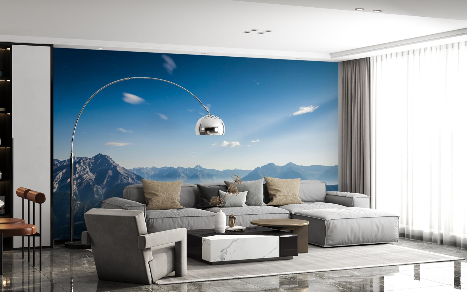 Fototapeta z vrcholkov hôr môžete vidieť obrovskú modrú oblohu