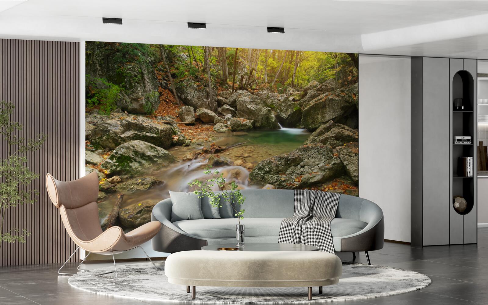 Fototapeta tok rieky na jeseň