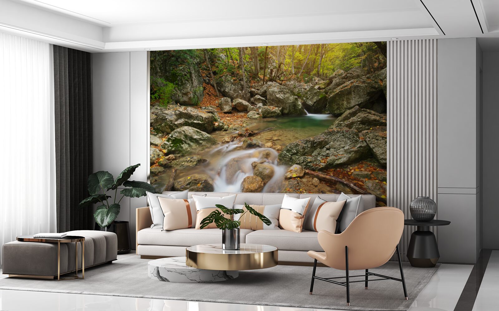 Fototapeta tok rieky na jeseň