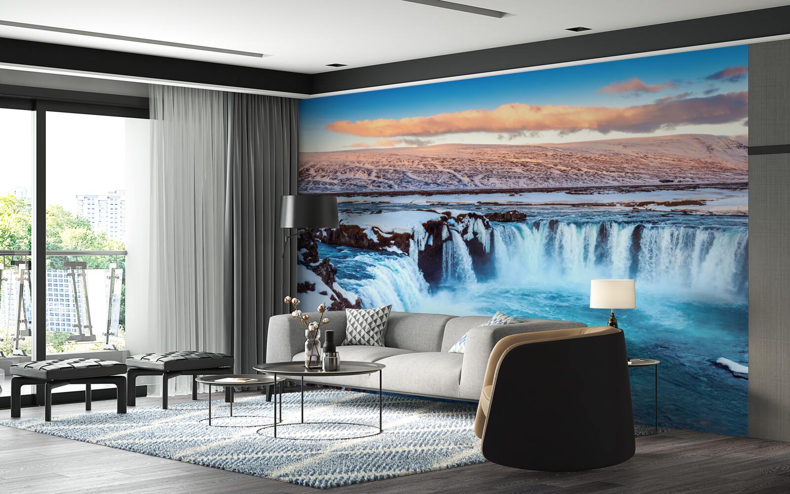 Fototapeta podmanivý vodopád Godafoss