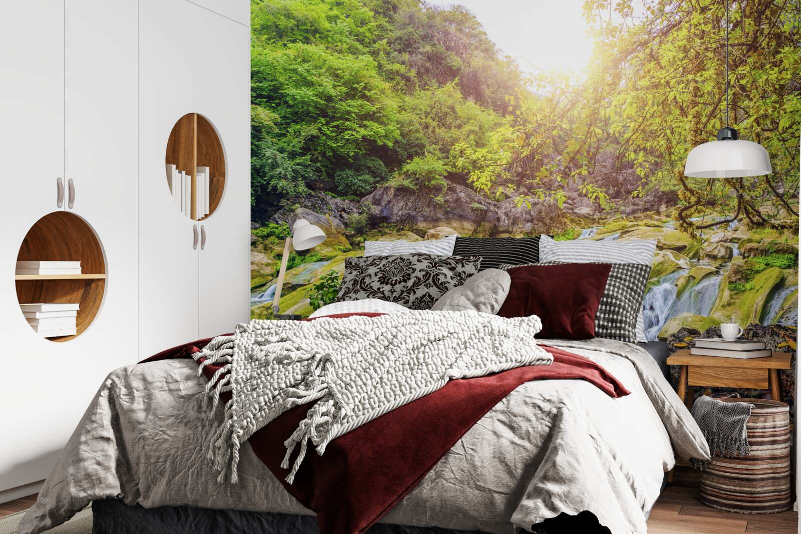 Fototapeta východ slnka nad riekou s jej farebnou prírodou