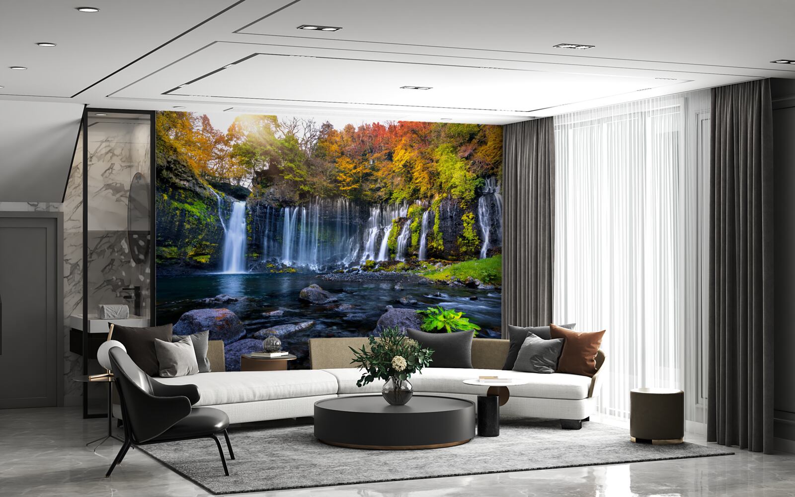 Fototapeta idylické shiraito vodopády