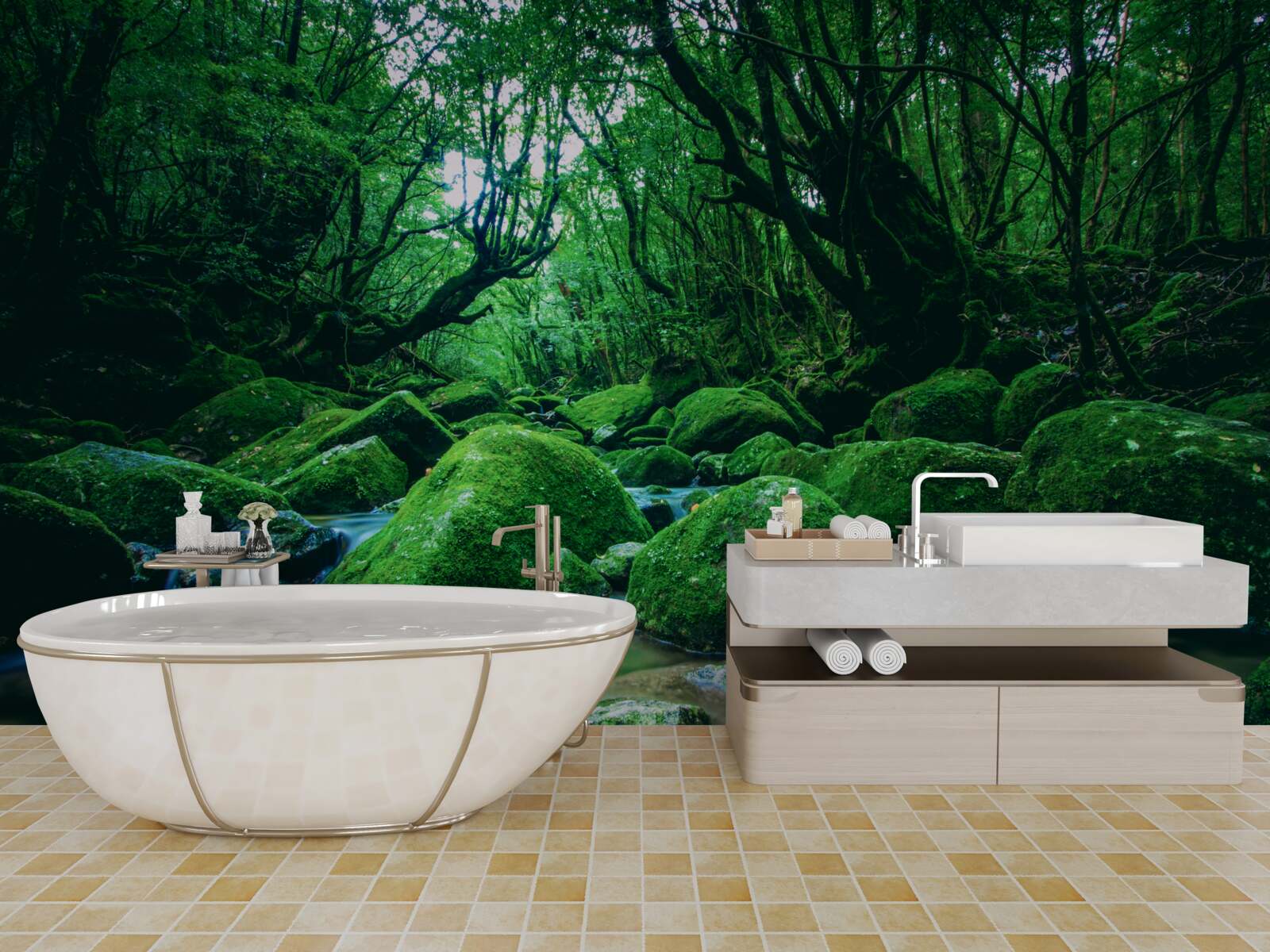 Fototapeta les spiaci na úpätí vodopádu